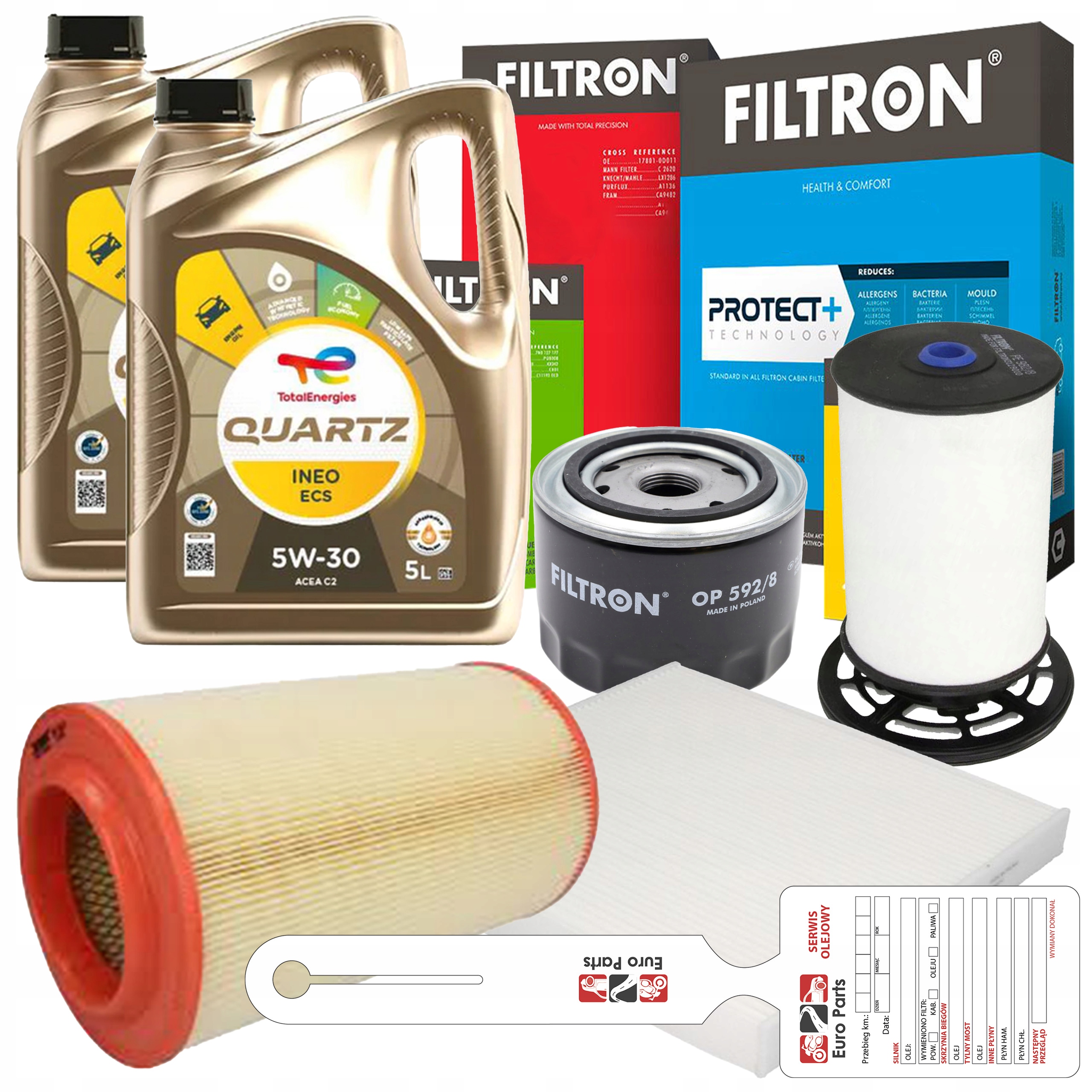 Sada filtrů pro Fiat Ducato 2.3D 2001- olej 10L Total Ineo Ecs 5W30