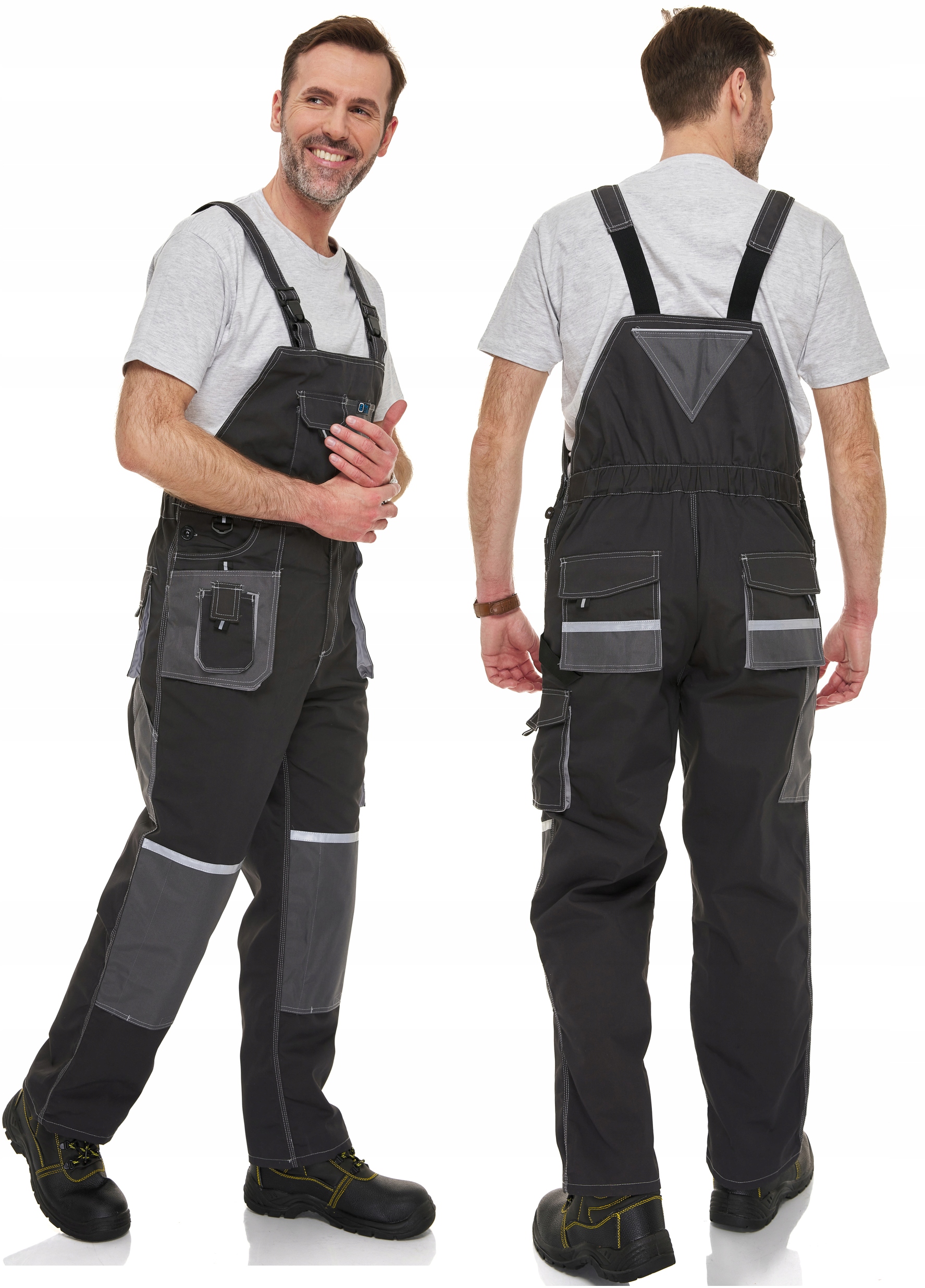 

Spodnie robocze ogrodniczki z odblaskami 4XL/ 58