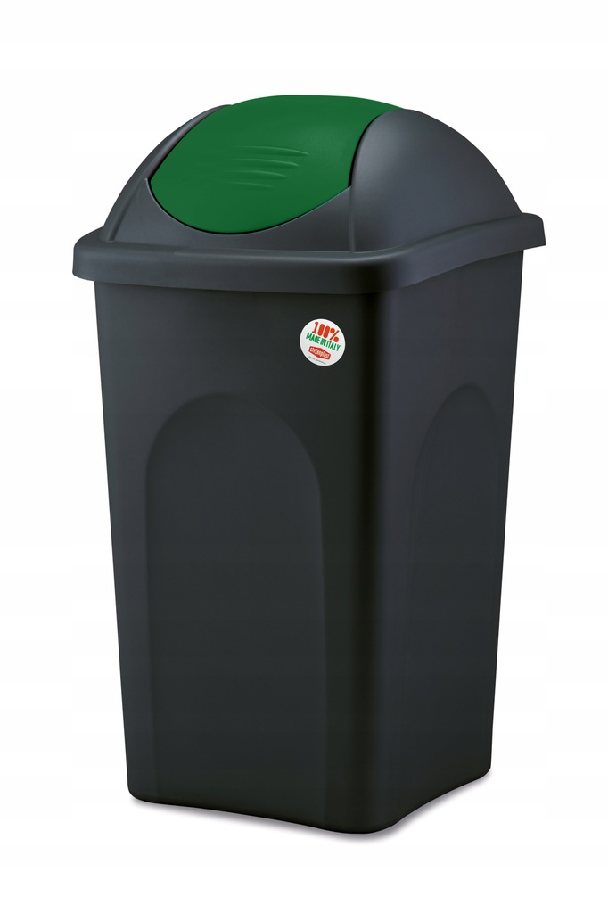 Levně Koš na tříděný odpad 60 l se zeleným víkem