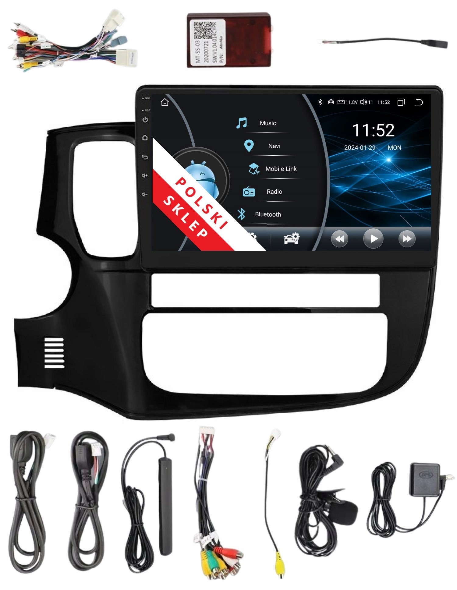 Radio 2DIN Nawigacja Android Mitsubishi Outlander III 2 Gb Dsp Carplay Lte