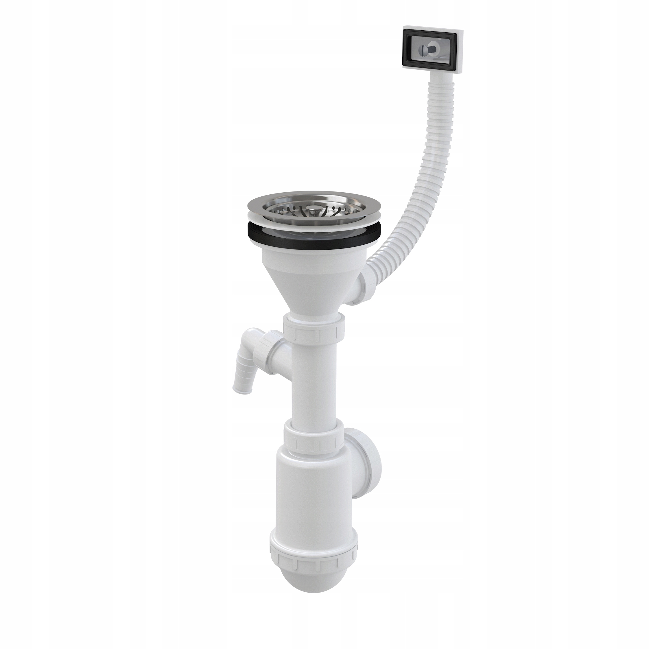 Jednoduchý Dřezový Sifon, Velké Sítko, Pračka, Myčka Nádobí A447P-DN50/40