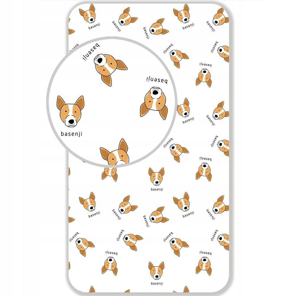 

Prześcieradło bawełniane z gumką 90x200 Piesek psy