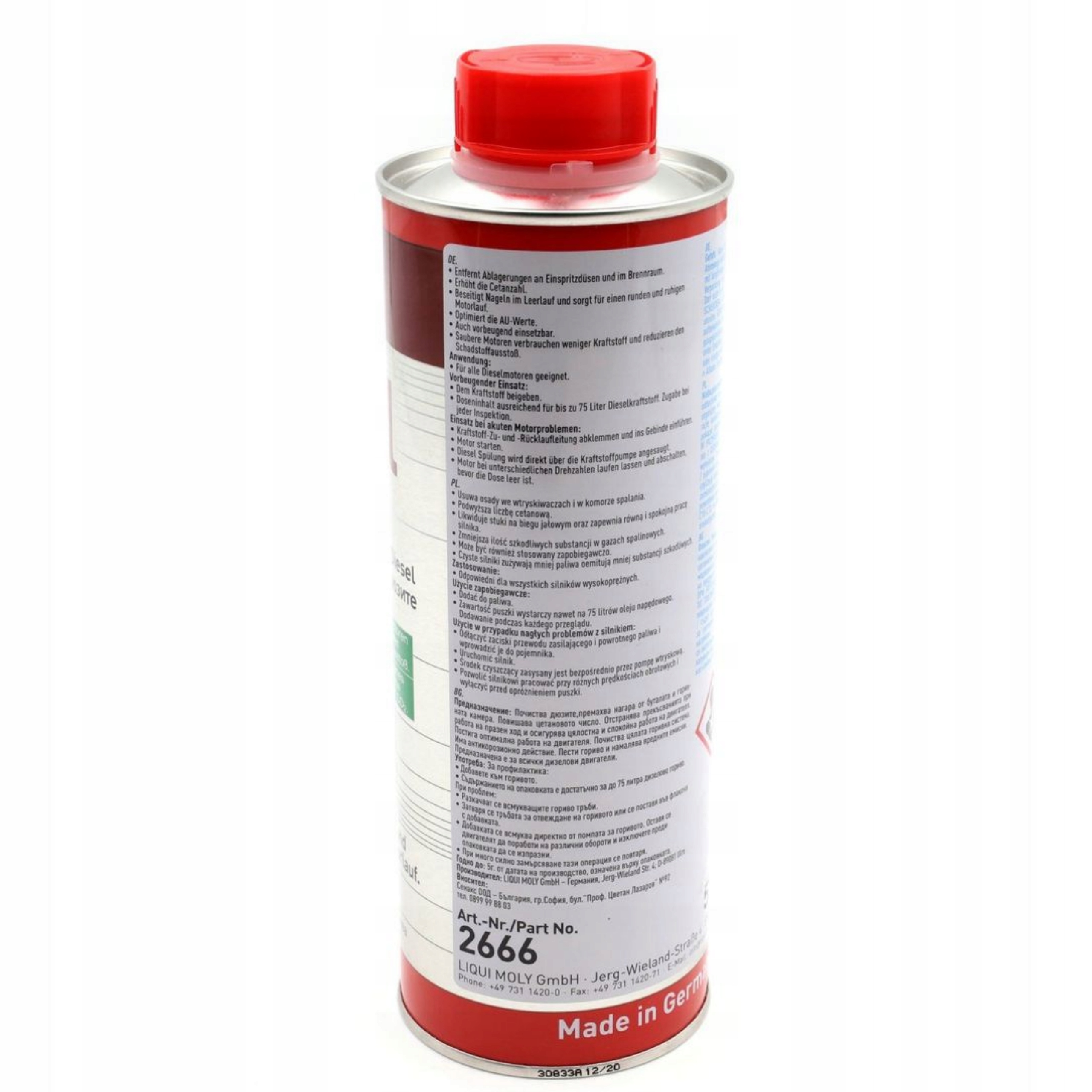 2x LIQUI MOLY DODATEK DO PALIWA DIESEL CZYŚCI WTRYSKI ORYGINALNY MOCNY 2666 Pojemność opakowania 500 ml