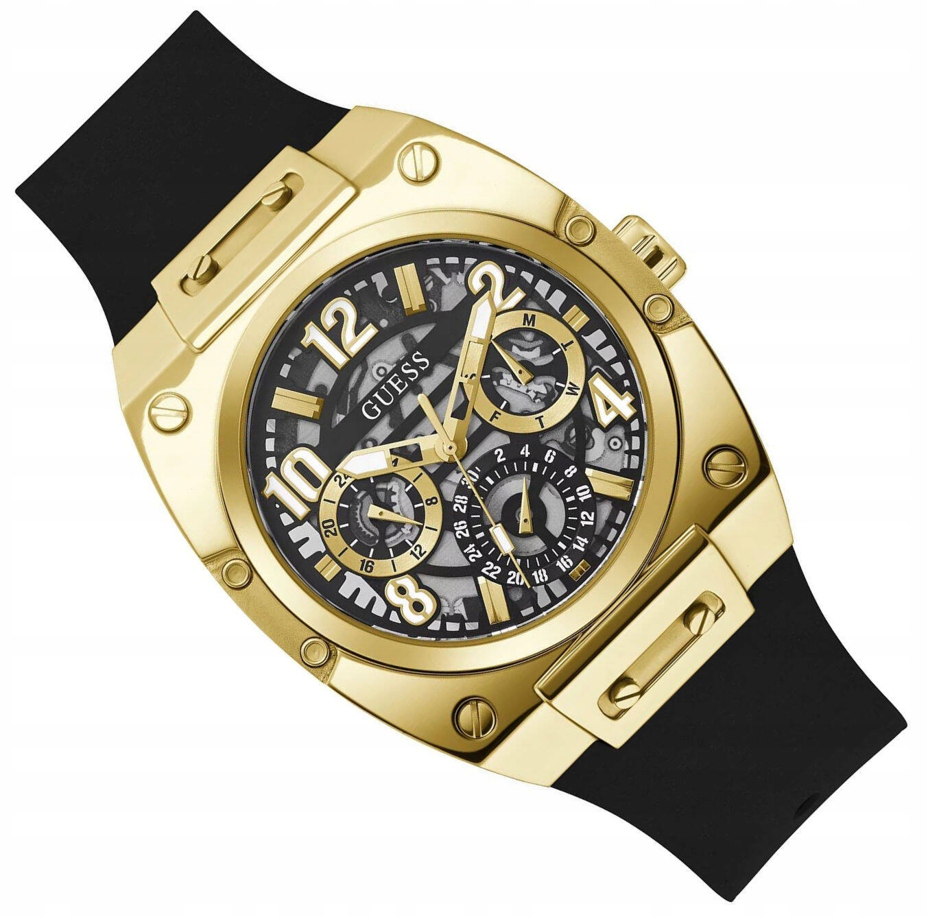 Pánské Sportovní Zlaté Vodotěsné Hodinky Guess Prodigy GW0569G2 50M