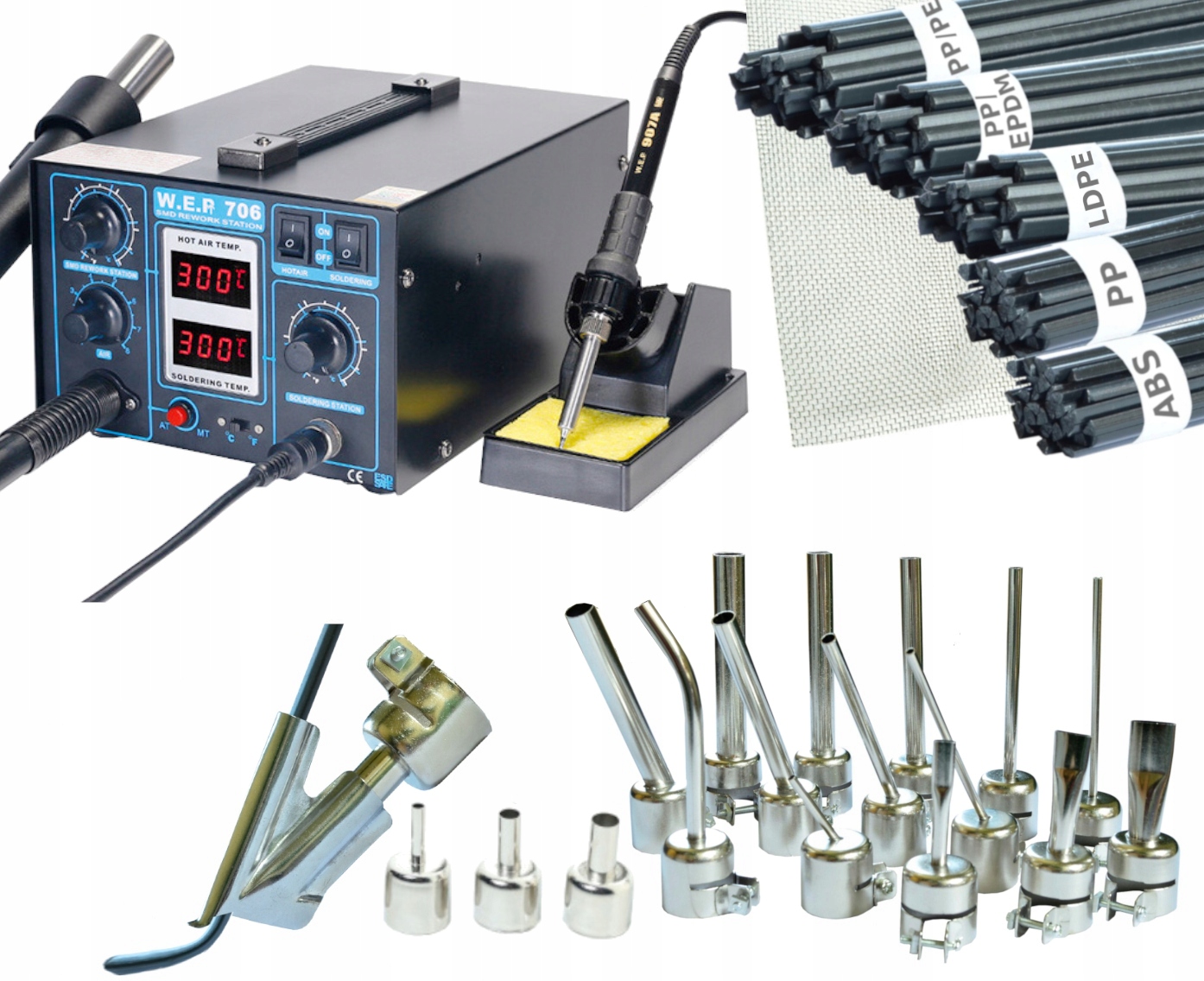 

Spawarka Plastiku 706 18xDysza Plastik Siatka But