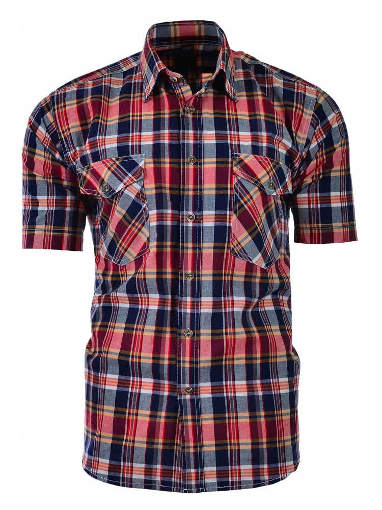 

39/40 Koszula Kratka Czerwona Krótki Rękaw