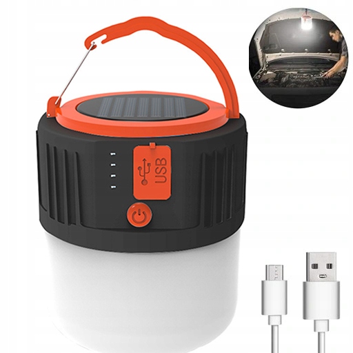 Latarka lampka Solar składana biwakowa turystyczna Liczba trybów 5