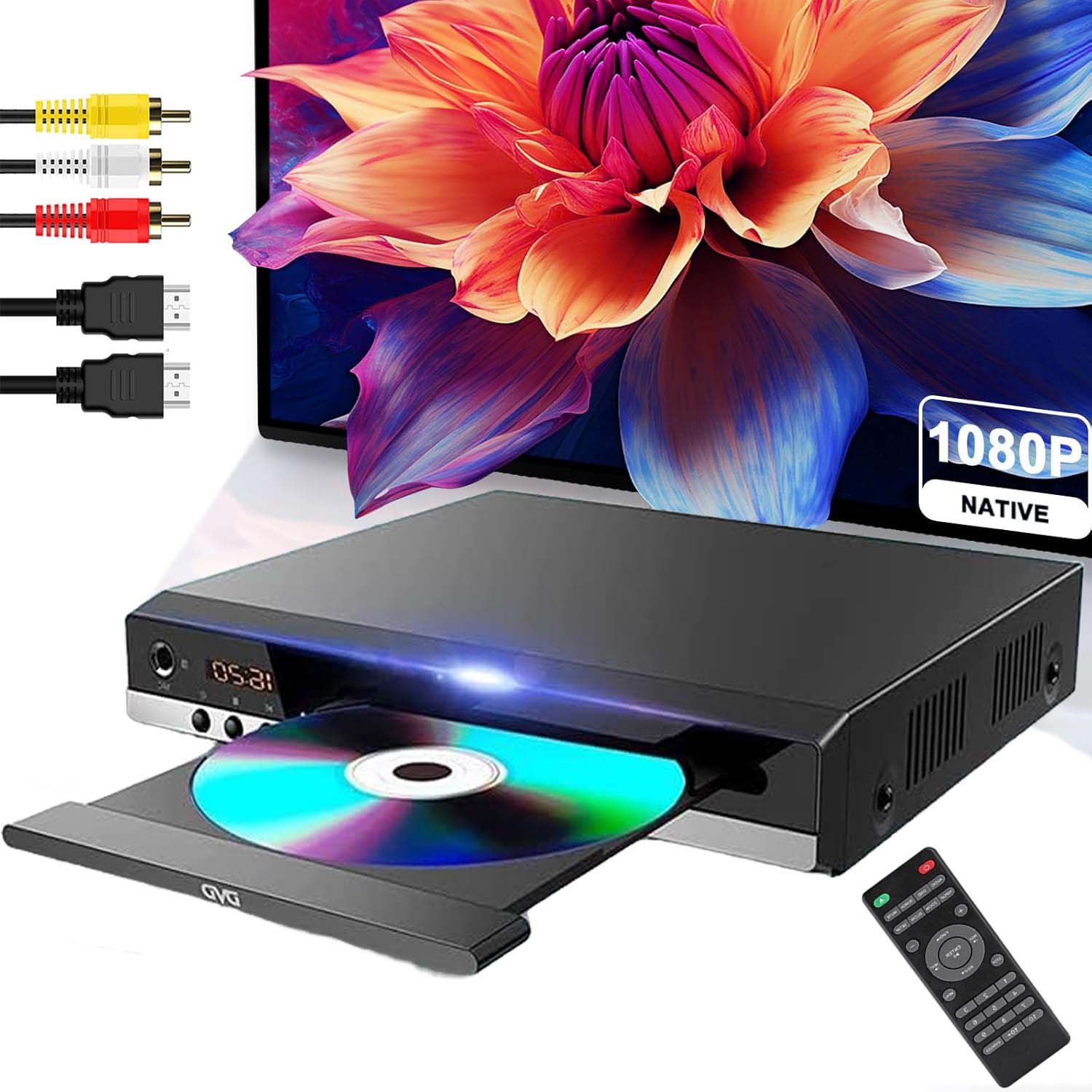 Přehrávač DVD/CD Pro Televizor 1080P CD VCD Hdmi Av Usb S Dálkovým Ovládáním