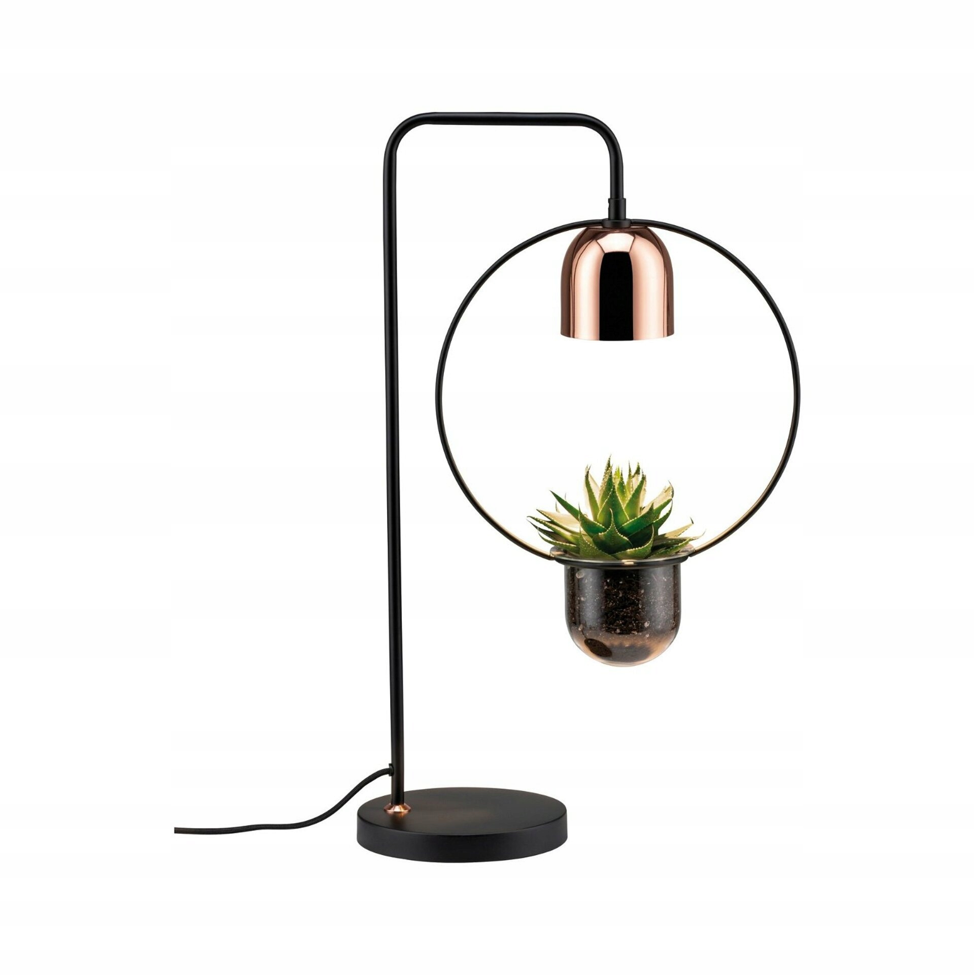Paulmann Fanano stolná lampa pre rastliny čierna/meď, 1-ramenná