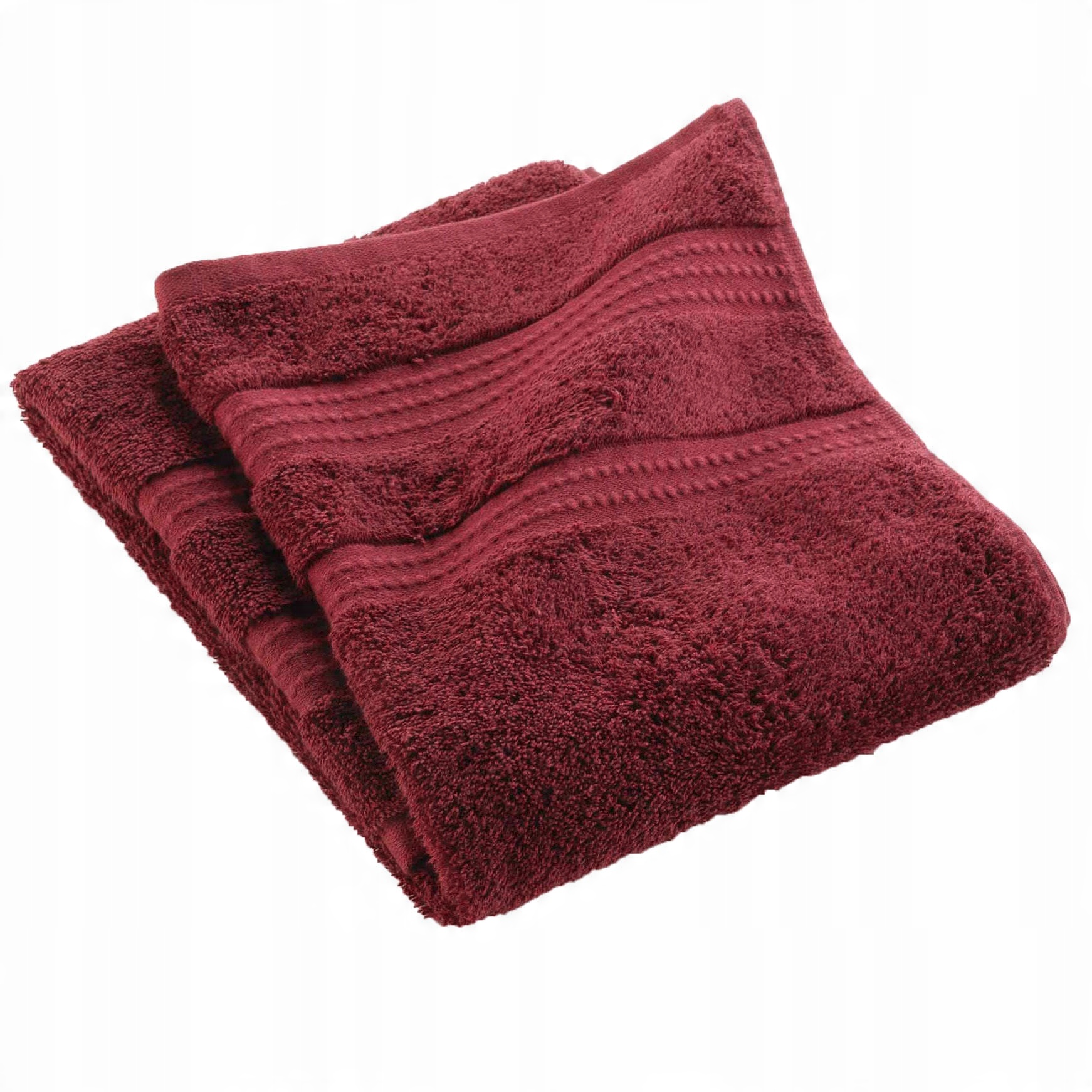 

Ręcznik frotte Bordowy miękki 90 x 150 Bawełna Bio