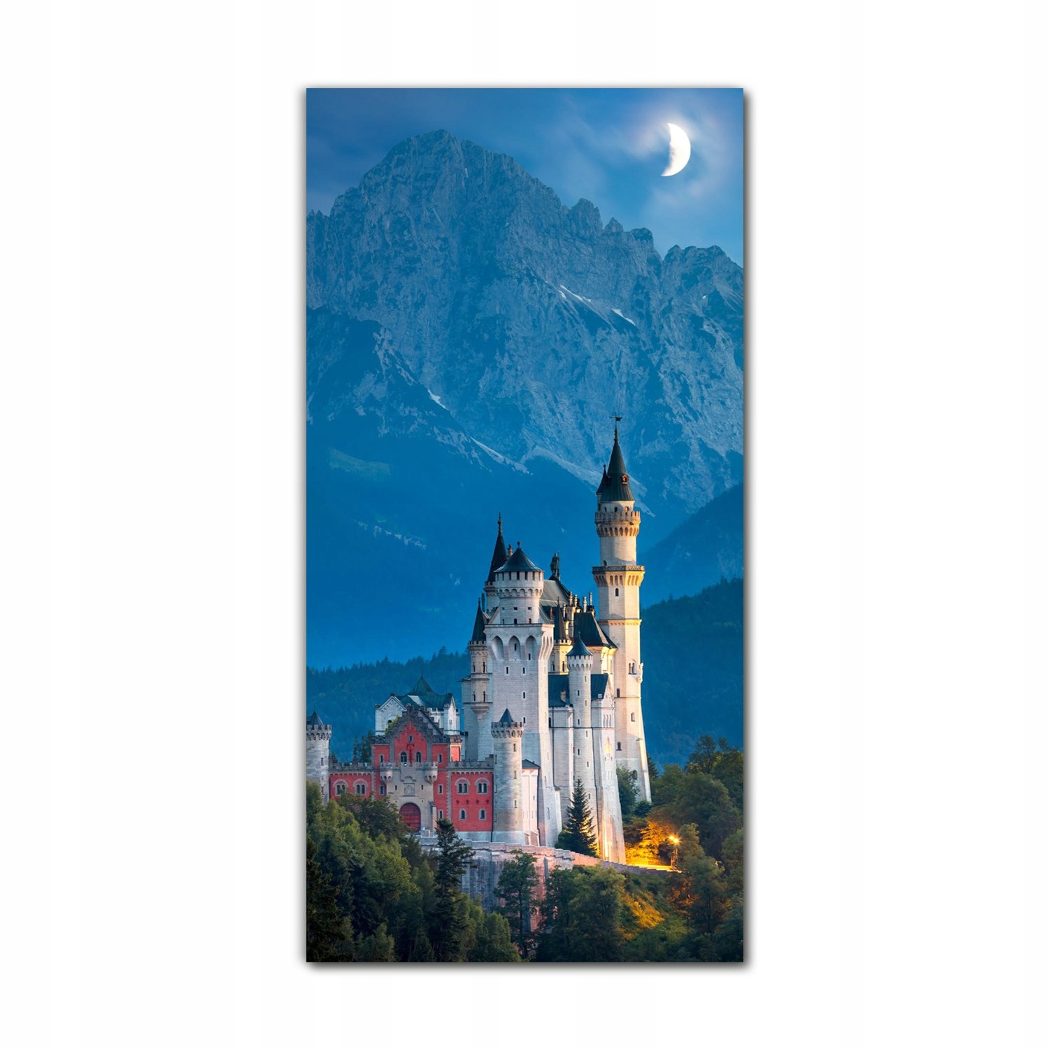 

Obraz szklany do sypialni 60x120 Noc księżyc zamek