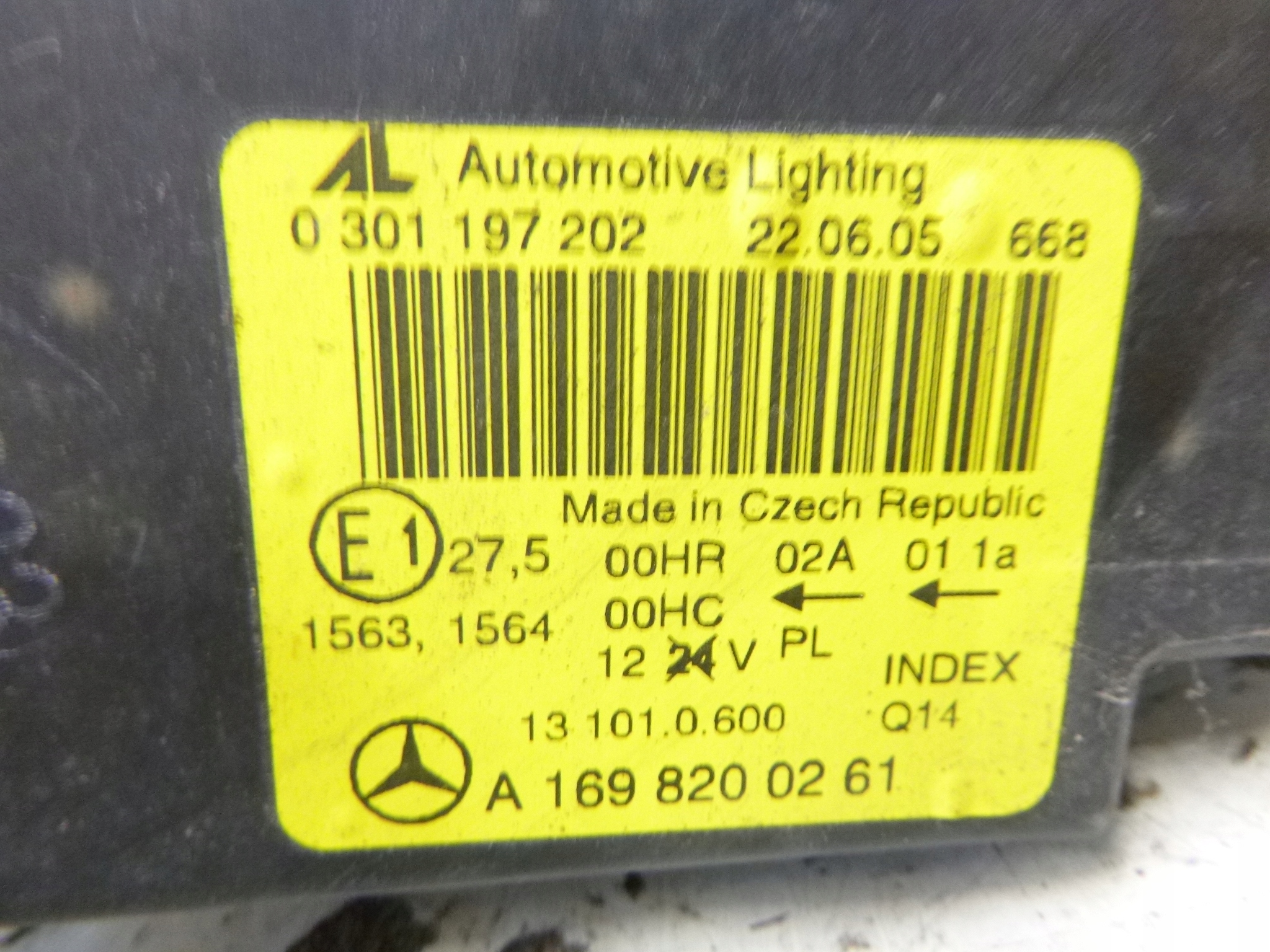 light front right Mercedes W169 2004r. 0301197202