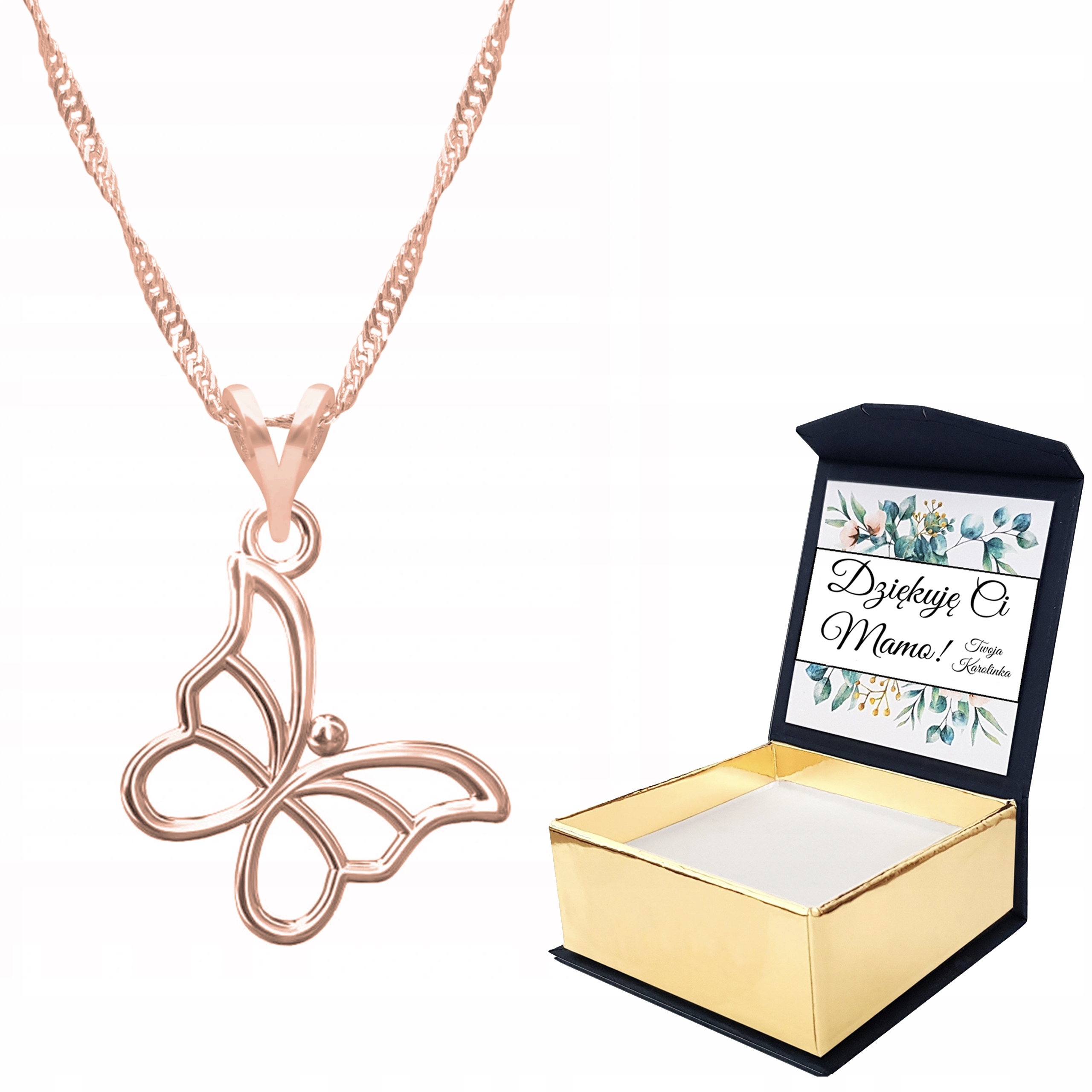 Náhrdelník růžové zlato Motiv Hmyz Vlastní Potisk