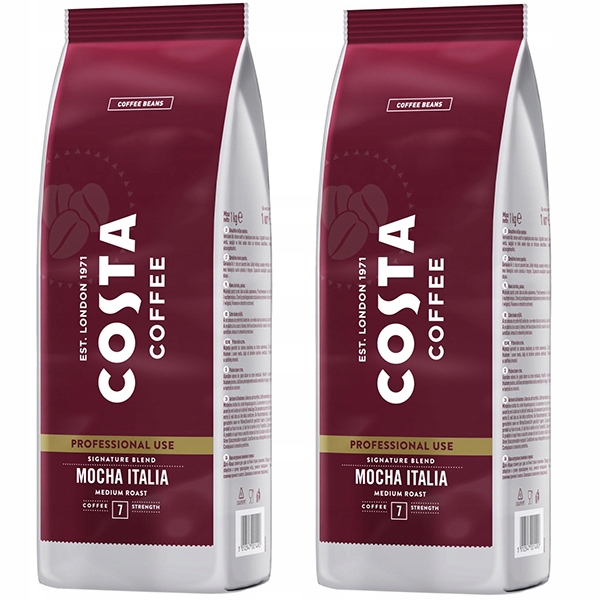 2 Kawy Ziarniste Costa Signature Blend Mocha Italia 7 1KG Professional =2KG
