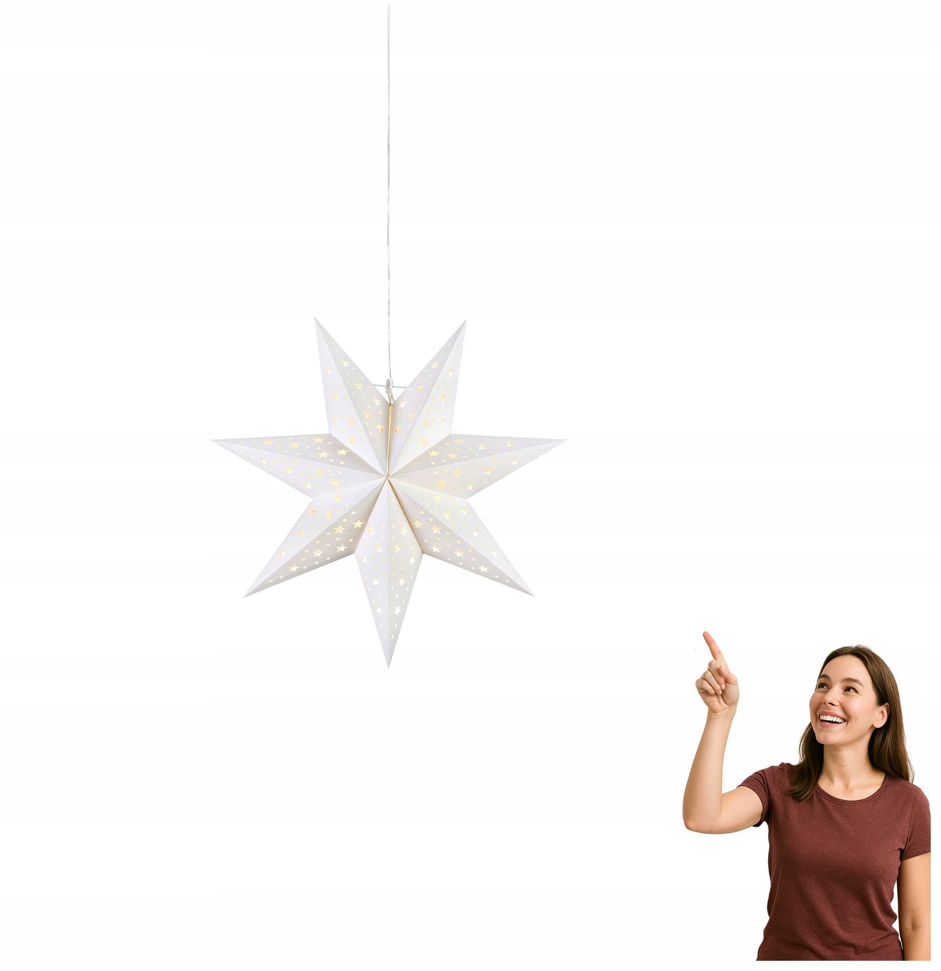 Závěsná světelná ozdoba Hvězda Blank Bílá 45 cm Markslojd