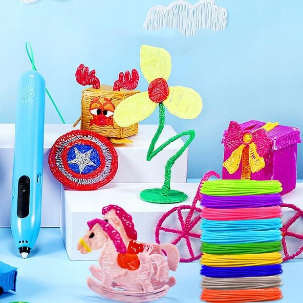 FILAMENTY WKŁADY DO DŁUGOPISU PEN 3D PLC DUŻY ZESTAW 20 KOLORÓW 1,75MM Kolor wielokolorowy