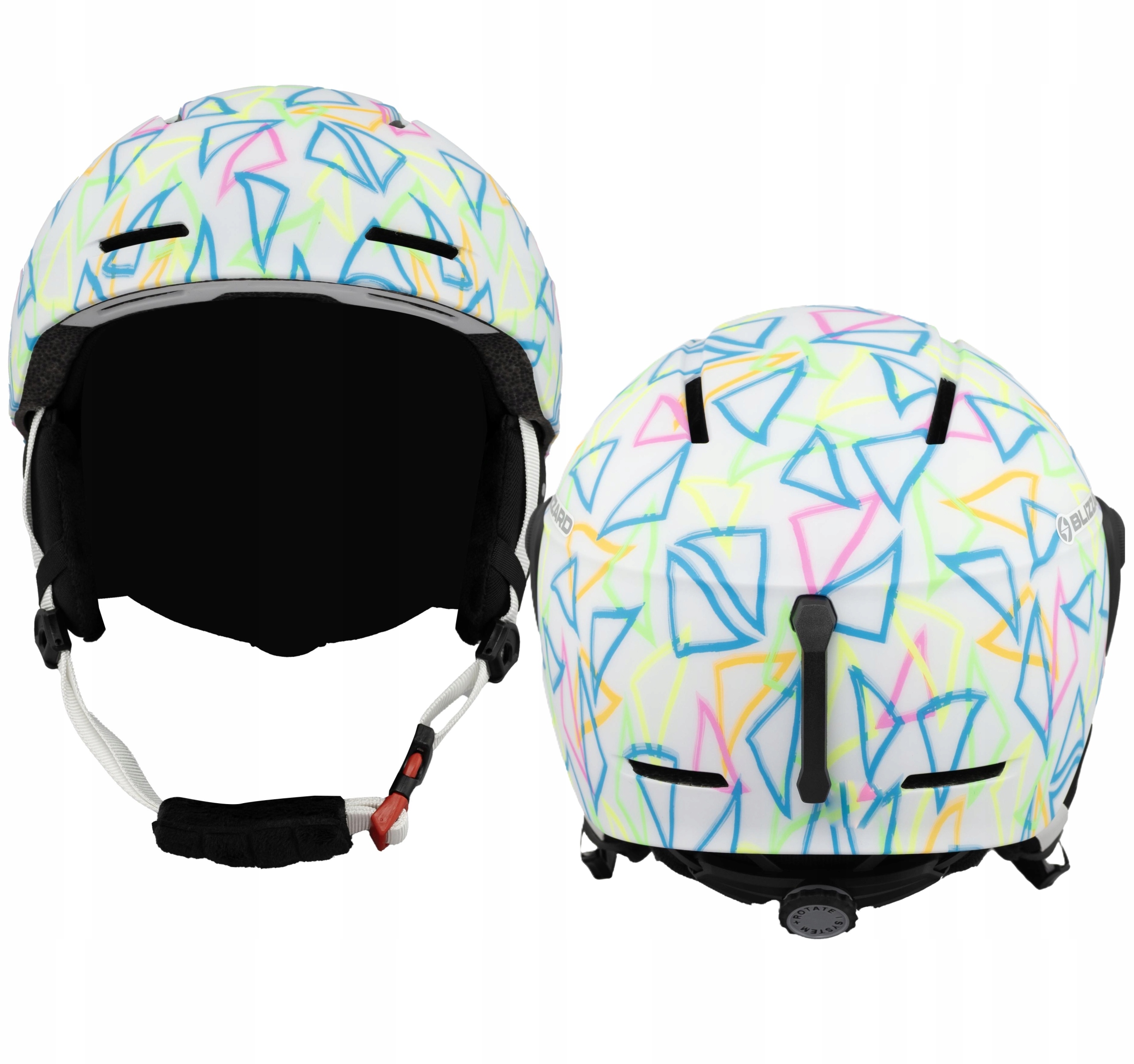 Kask juniorski Blizzard Flash Junior white multikolor 52-56