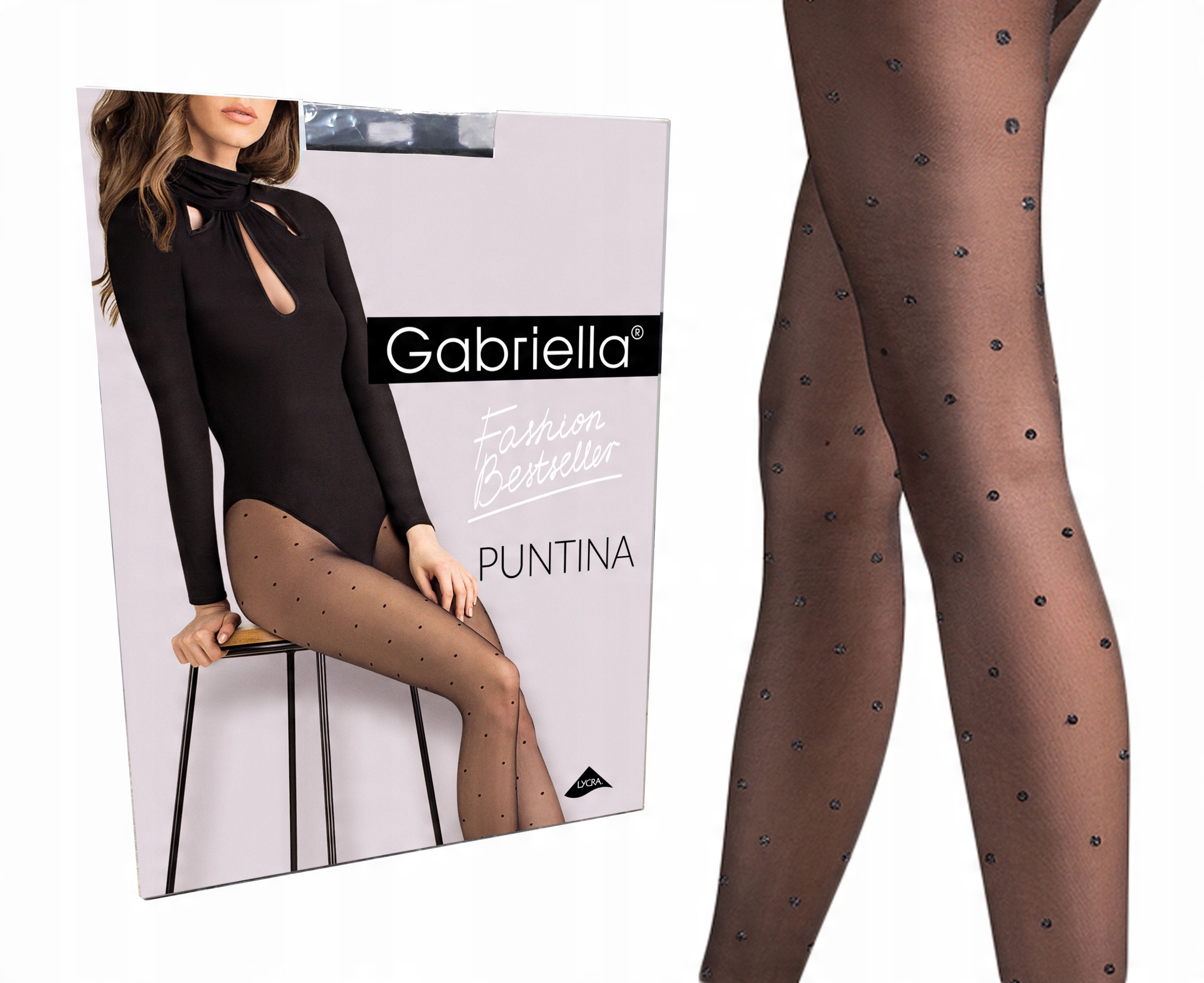 

Gabriella rajstopy w kropki Puntina 20 den 2 czarn