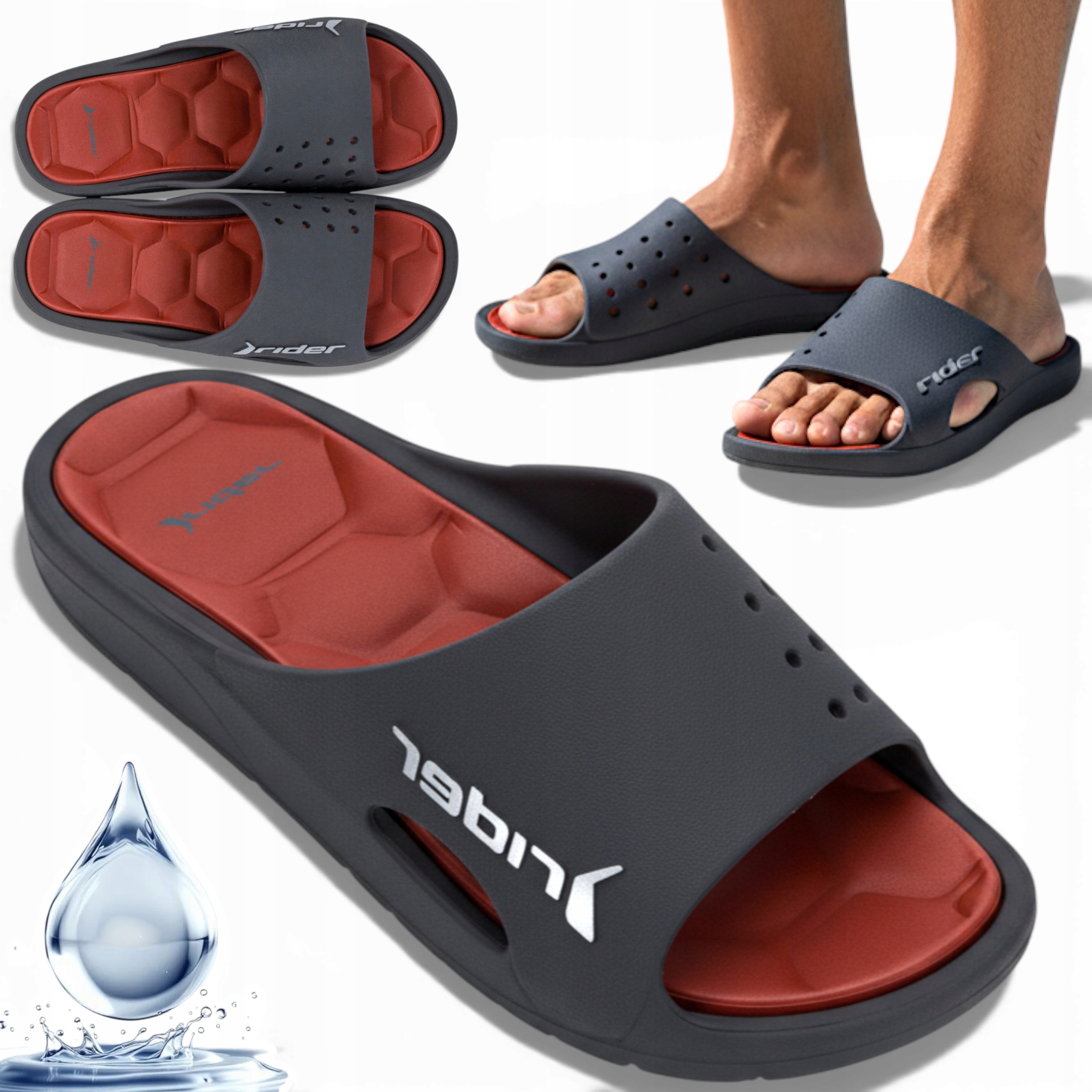 45-46 Rider Gumové pantofle do bazénu na pláži pro domácí panenky, měkké