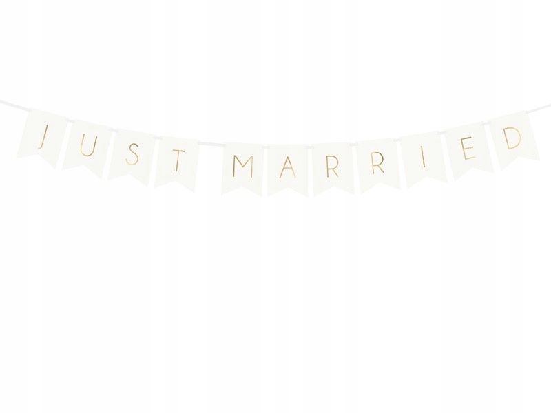 

Baner dekoracyjny Just Married Biały wesele