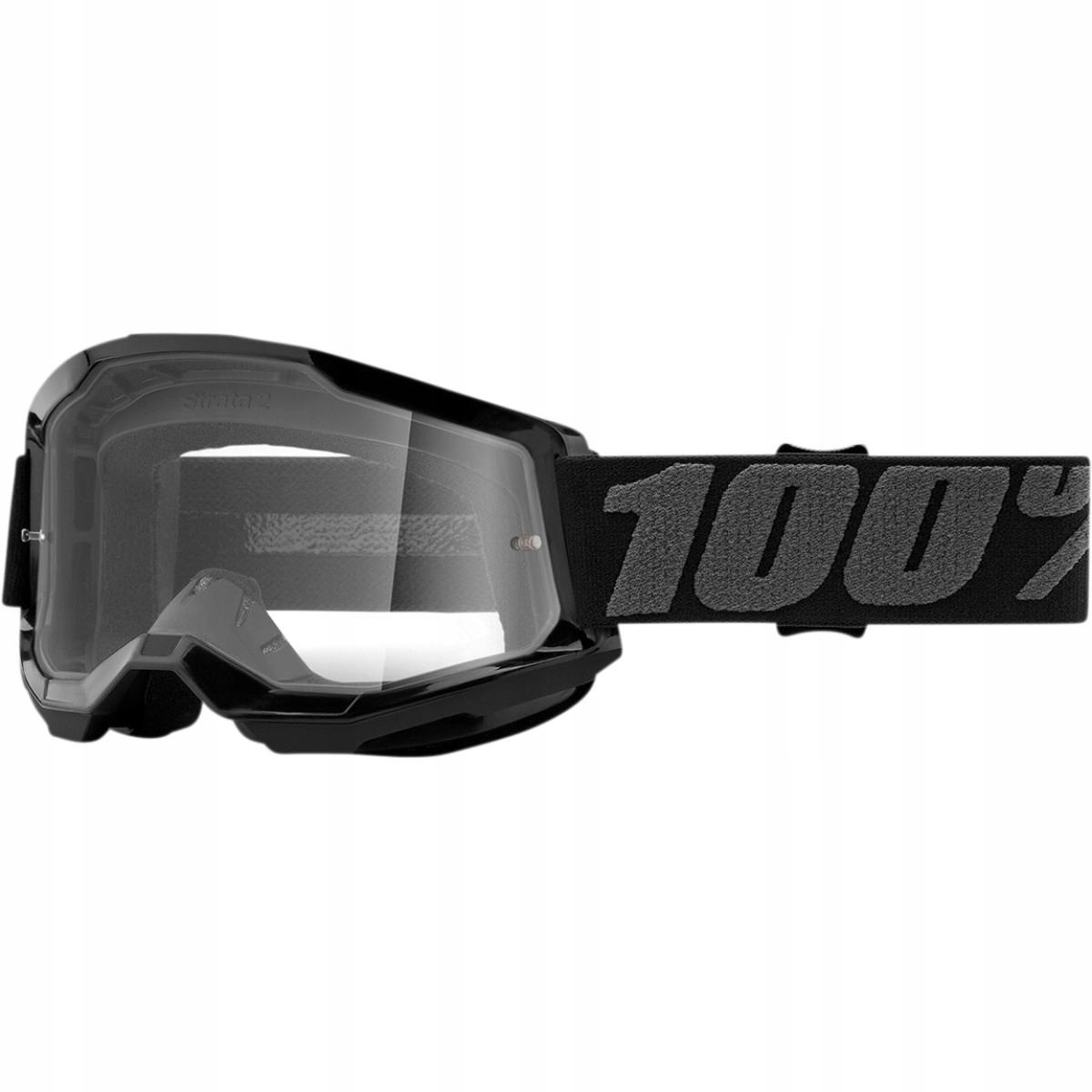 Gogle Na Crossa Quada 100% Strata 2 Black Clear 50027-00013