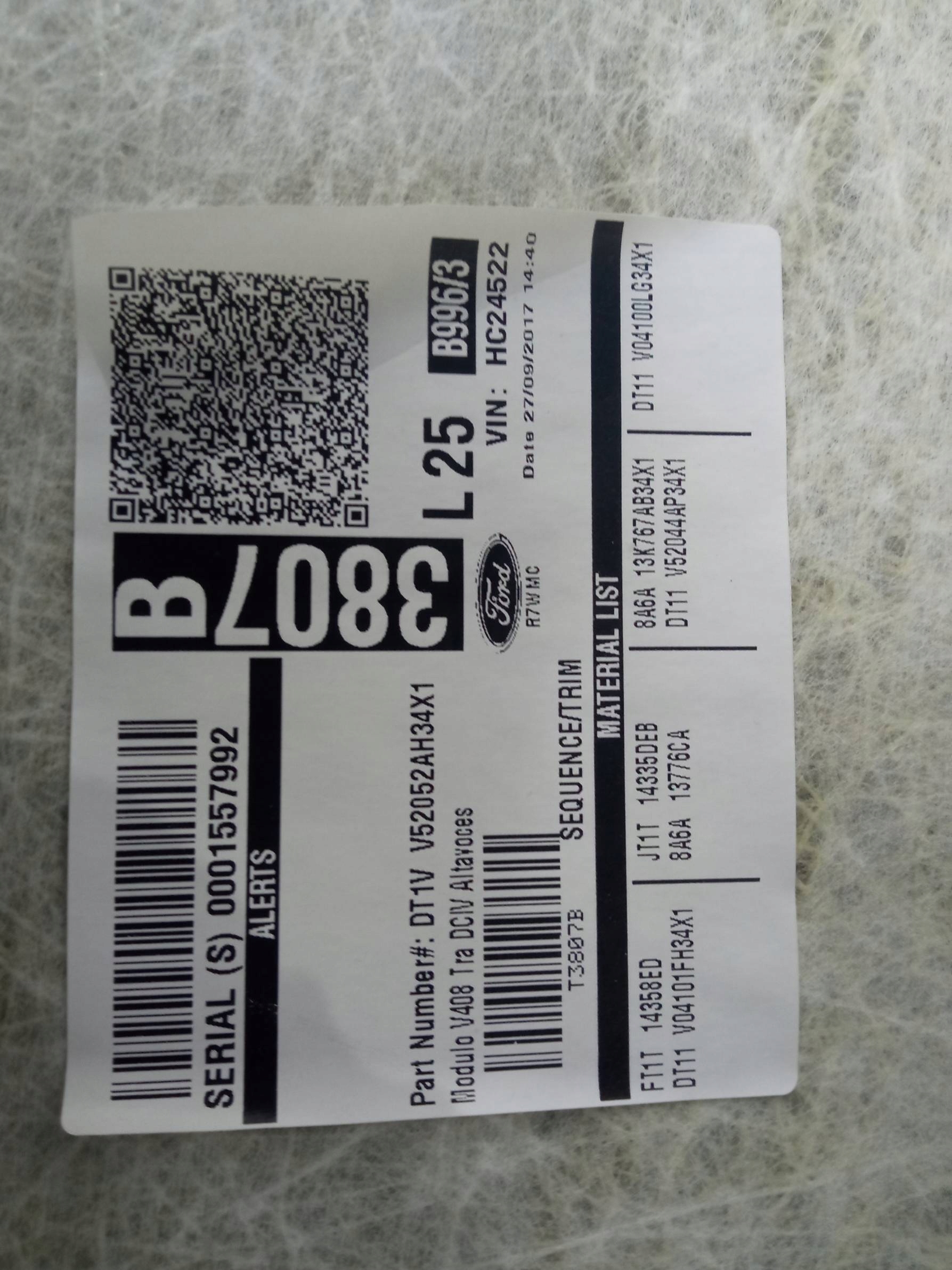 CIELO INTERNO PODBITKA MK2 OSOBOWY KPL Ford Transit Connect II (2012-2022)