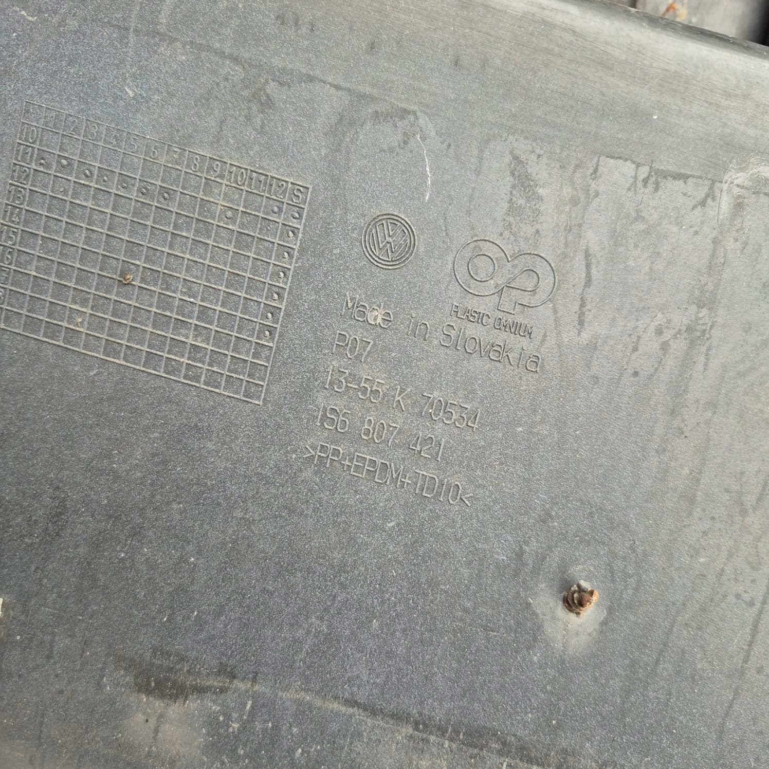 VW UP 11-16 bumper rear part rear PDC