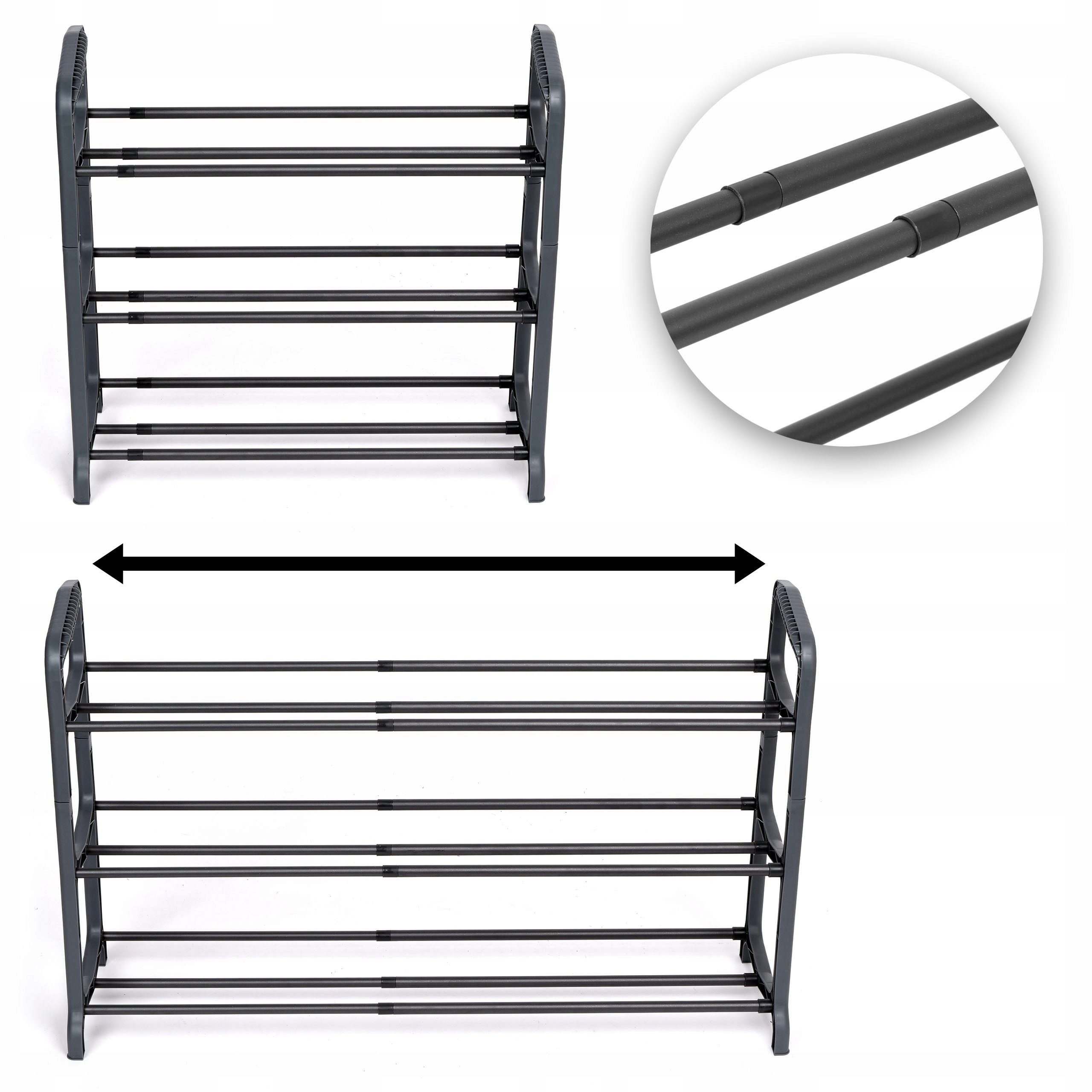 REGAŁ NA BUTY TELESKOPOWY STOJAK SZAFKA PÓŁKA ORGANIZER DO PRZEDPOKOJU LOFT Szerokość mebla 92 cm