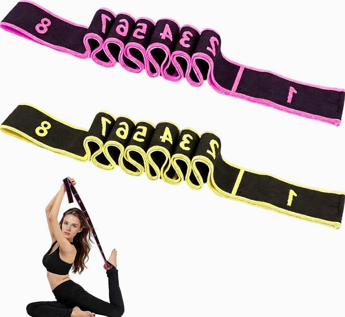 Paski Joga 2 Sztuki 90X4CM Rozciagliwe Tasma Fitness Gimnastyczna Petelki