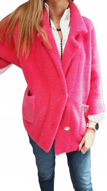 Cocomore Bunda Svetr „Alpaka“ Růžová Amarantová