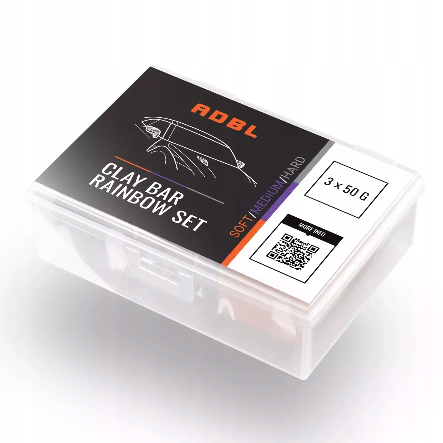 Adbl Clay Bar Rainbow 3x50g zestaw glinek
