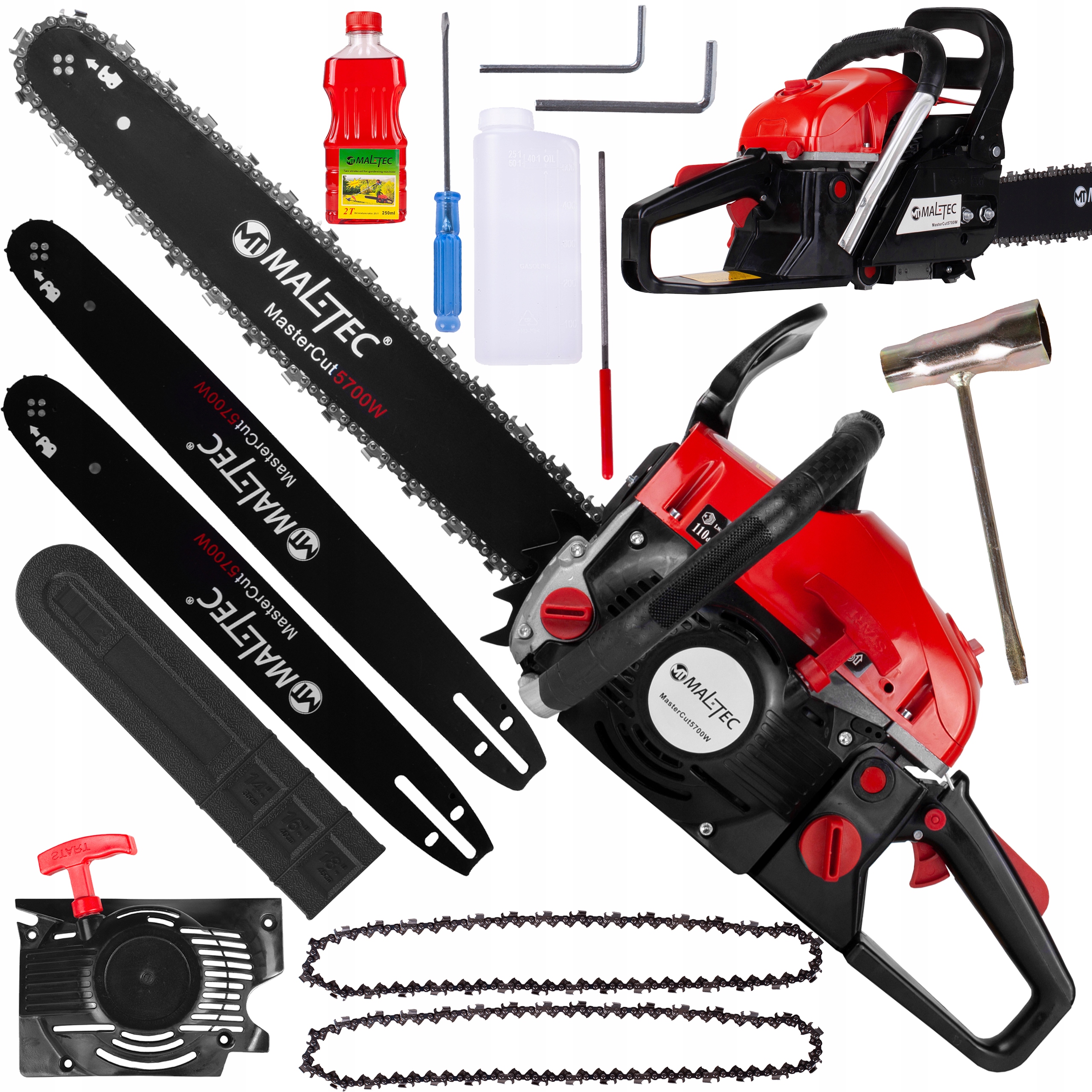 PIŁA SPALINOWA PILARKA ŁAŃCUCHOWA PROWADNICE OLEJ 5,7KM DUŻY ZESTAW MOCNA