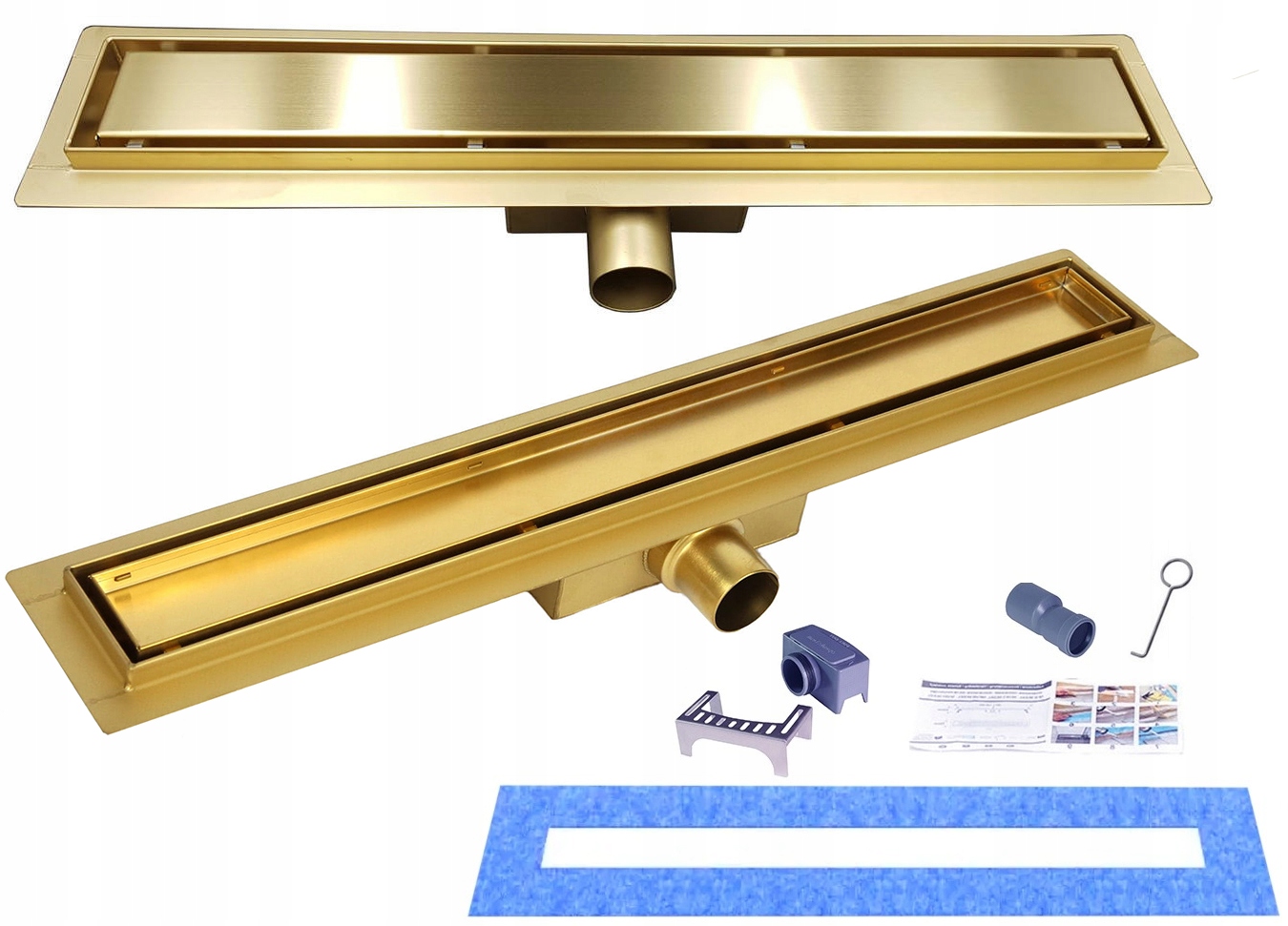 Odpływ liniowy prysznicowy 70 cm Gold Nordic Tec Złoty Pod płytkę 2 w 1
