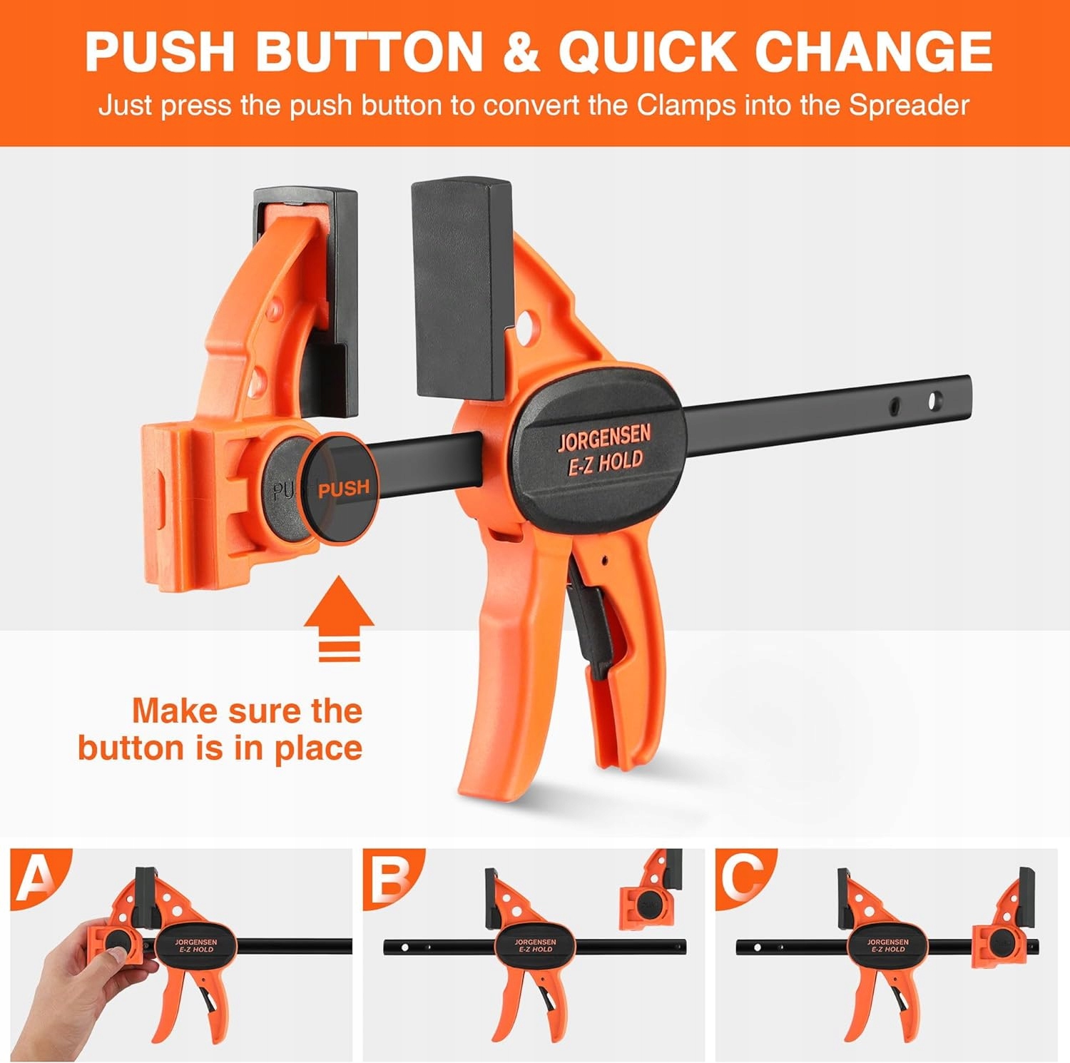 JORGENSEN Zaciski jednoręczne, 4 szt, ZACISKI śrubowe 2w1 Marka inna