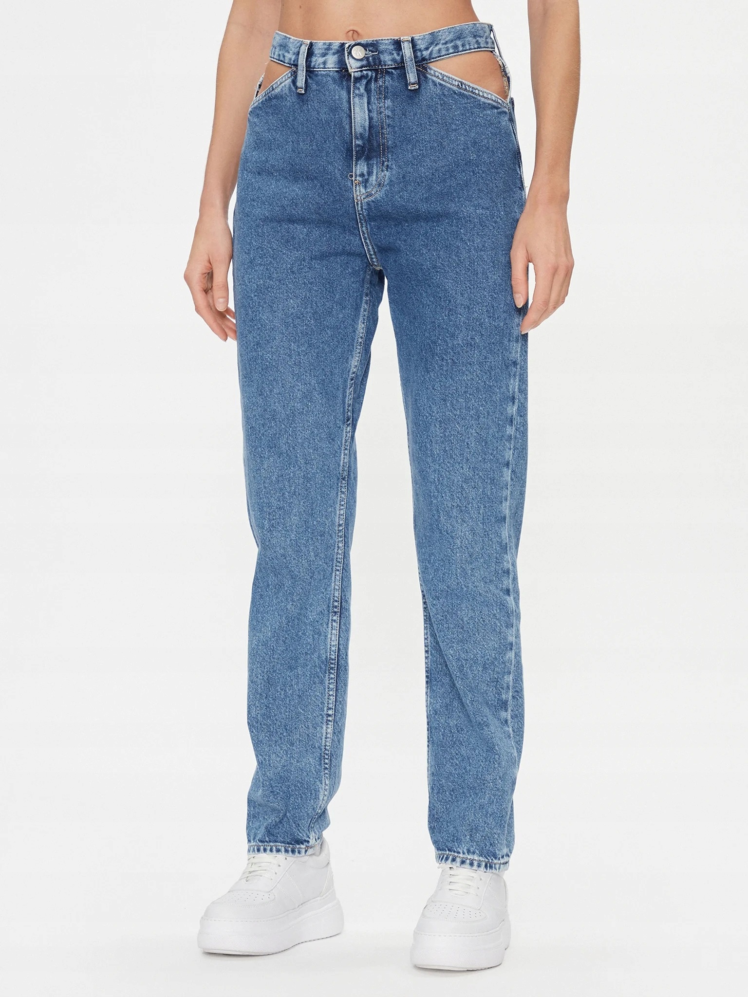 Calvin Klein Jeans Modré Mom Džíny S Vysokým Pasem 28/30 Xta