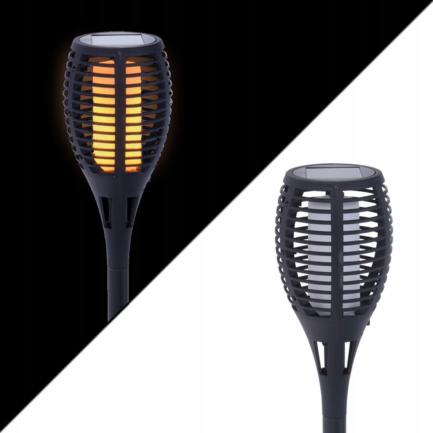 2X LAMPY SOLARNE LED POCHODNIA EFEKT OGIEŃ 58 CM Średnica/szerokość 10 cm