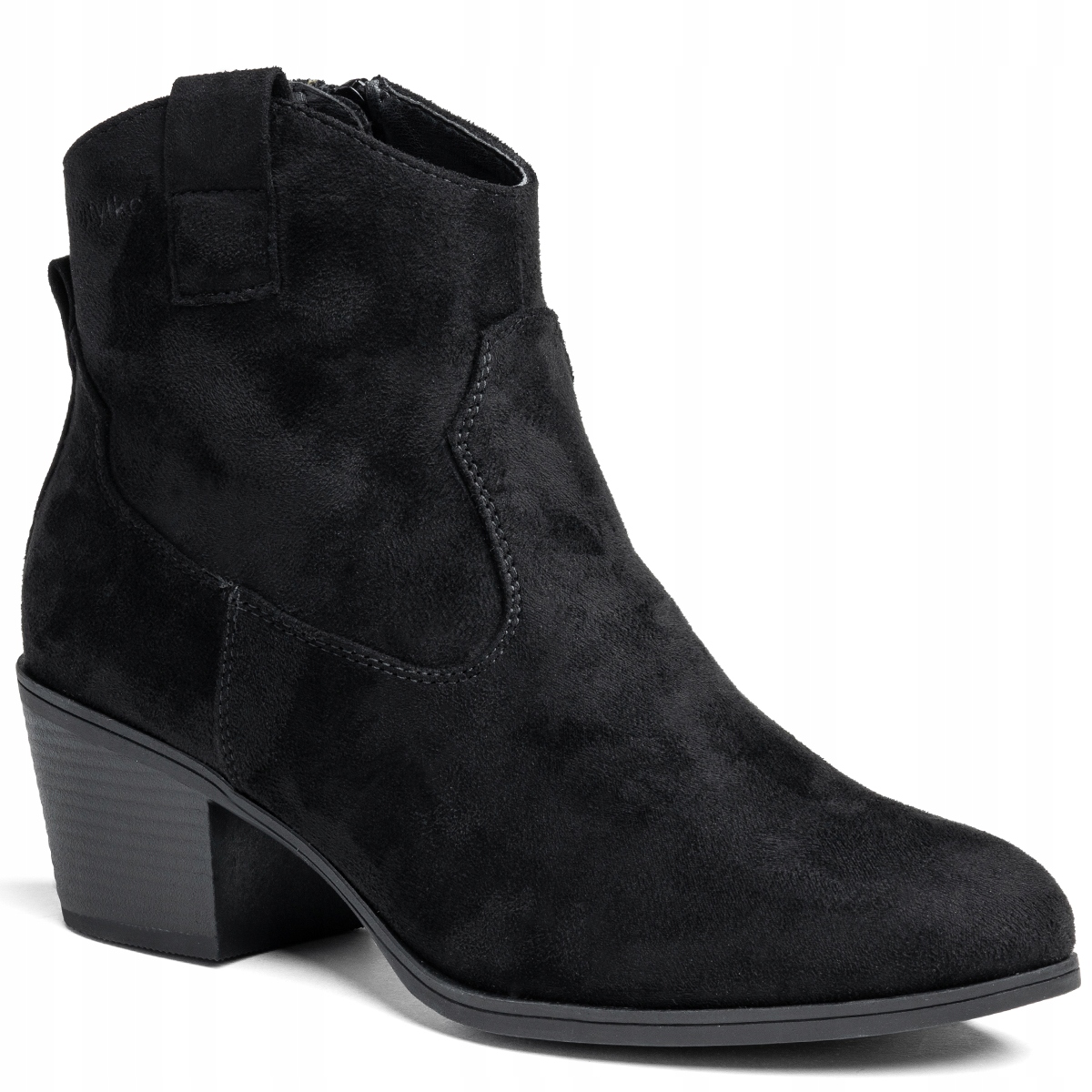 Kotníkové Boty kovbojské boty černé semišové na podpatku zateplené Pohodlné Wojtyłko 39