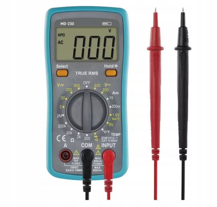 Multimetr cyfrowy miernik do pomiarów elektr Emos
