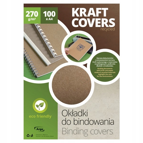

Okładki Do Bindowania Kraft Eko A4 100szt 270g
