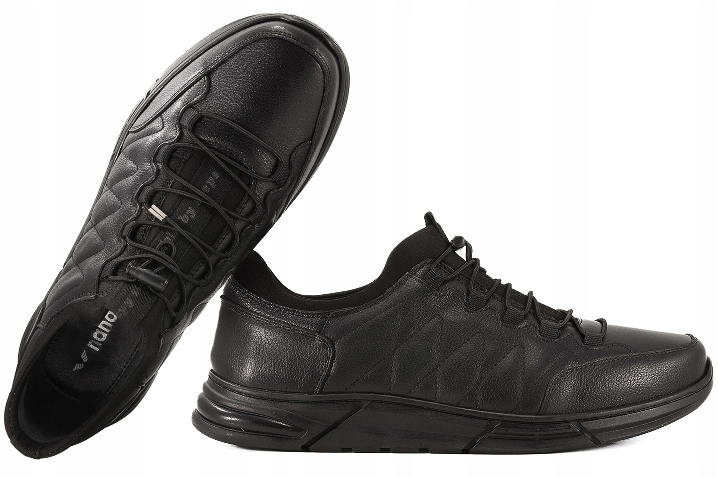 Nandoo 2018 Polobotky Casual Kožené Pánské Černé Tenisky 43 Černá