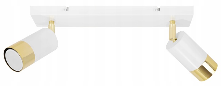 Bílá dvojitá nástěnná lampa nad zrcadlo Hugo reflektory tuby zlatý proužek