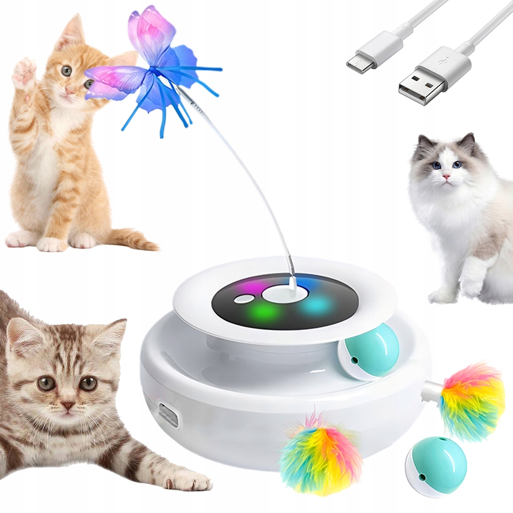 Elektrická Hračka Pro Kočky Automatická Hračka Pro Kočky 3V1