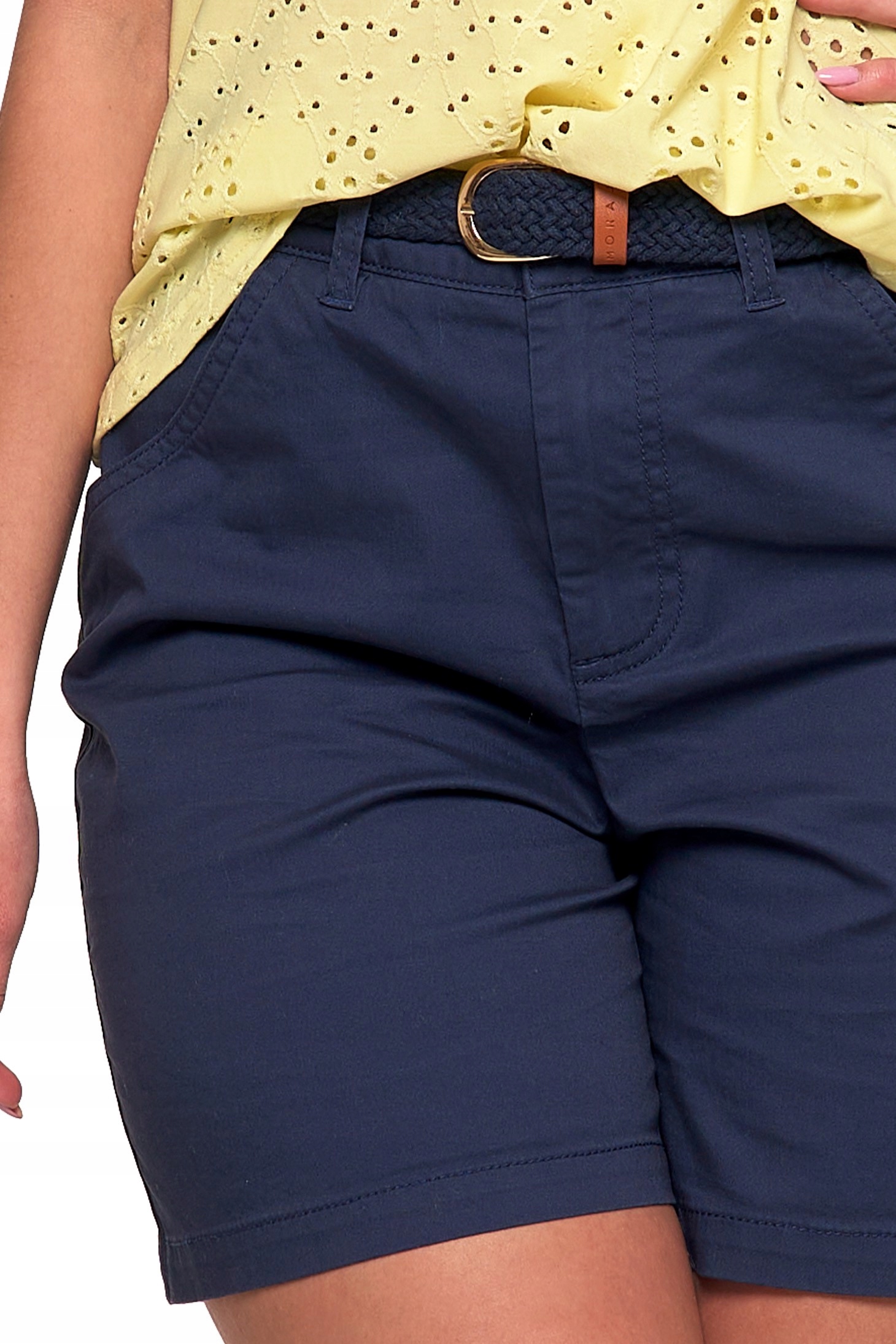 SPODENKI DAMSKIE WYGODNE SZORTY BAWEŁNIANE KRÓTKIE MORAJ GRANATOWE ROZM. L Marka Moraj