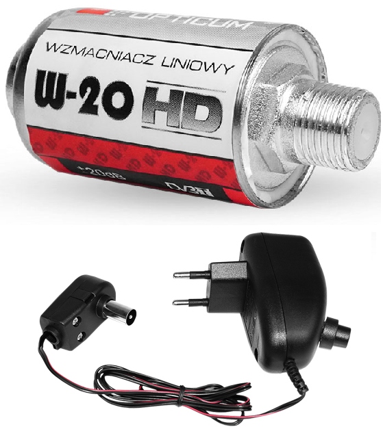 

Wzmacniacz antenowy Dvb-t 20dB Zasilacz Regulowany