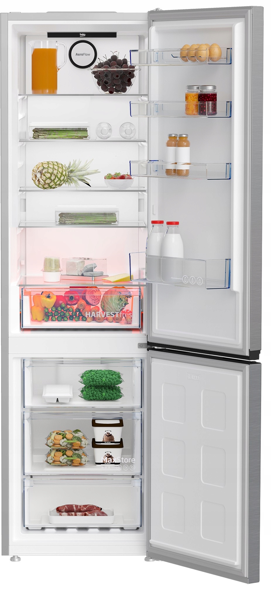 Lodówka BEKO B3RCNA404HXB No frost 203.5cm Srebrna Wysokość produktu 203.5 cm