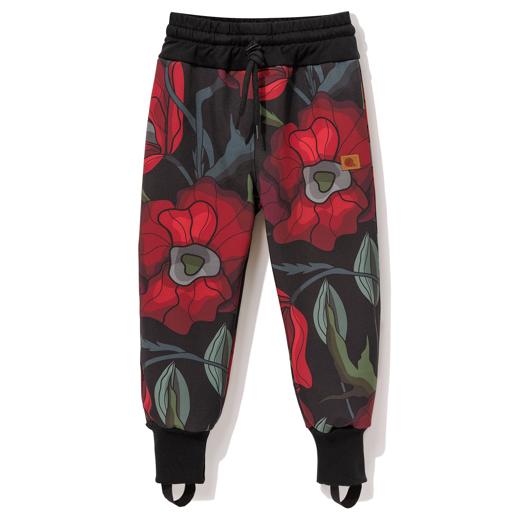 TuSzyte | Spodnie softshell czerwone kwiaty, szyte w PL R.122 Marka TuSzyte