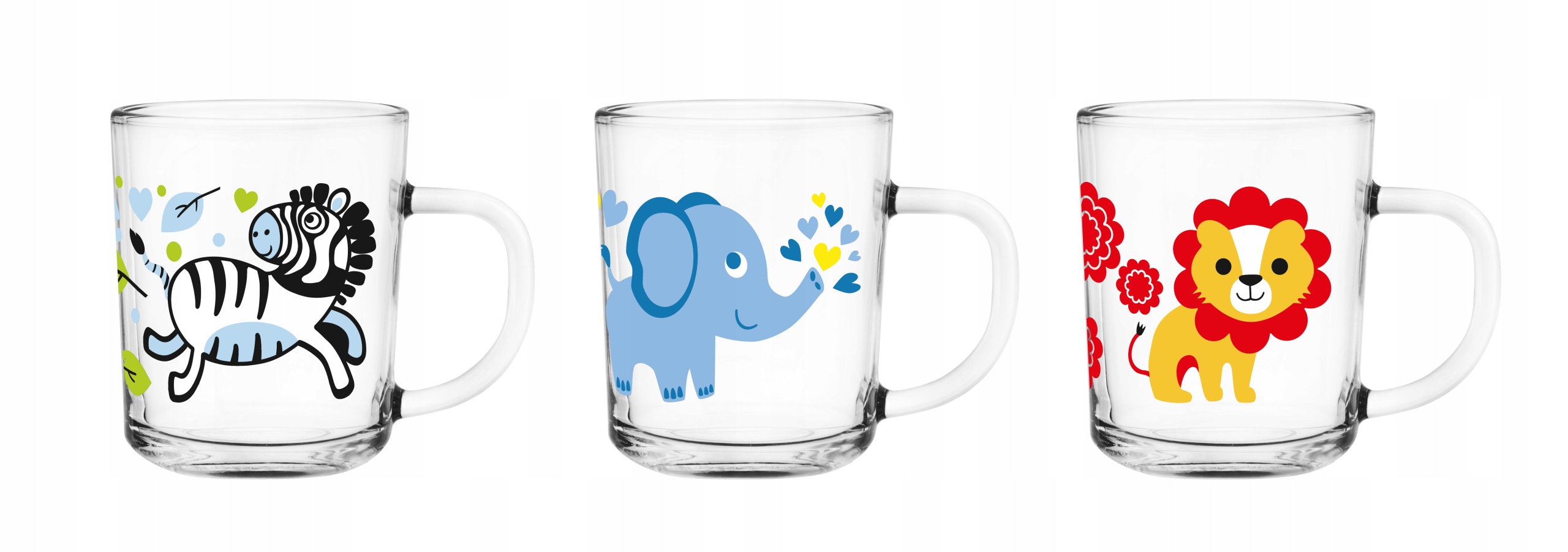 Glasmark Kpl. 3 kubków 200ml ZWIERZĄTKA