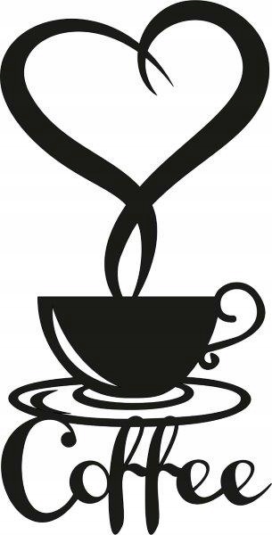 Obraz Ażurowy 3D 118X60 Filiżanka Kawy Serce Dekoracja Ścienna