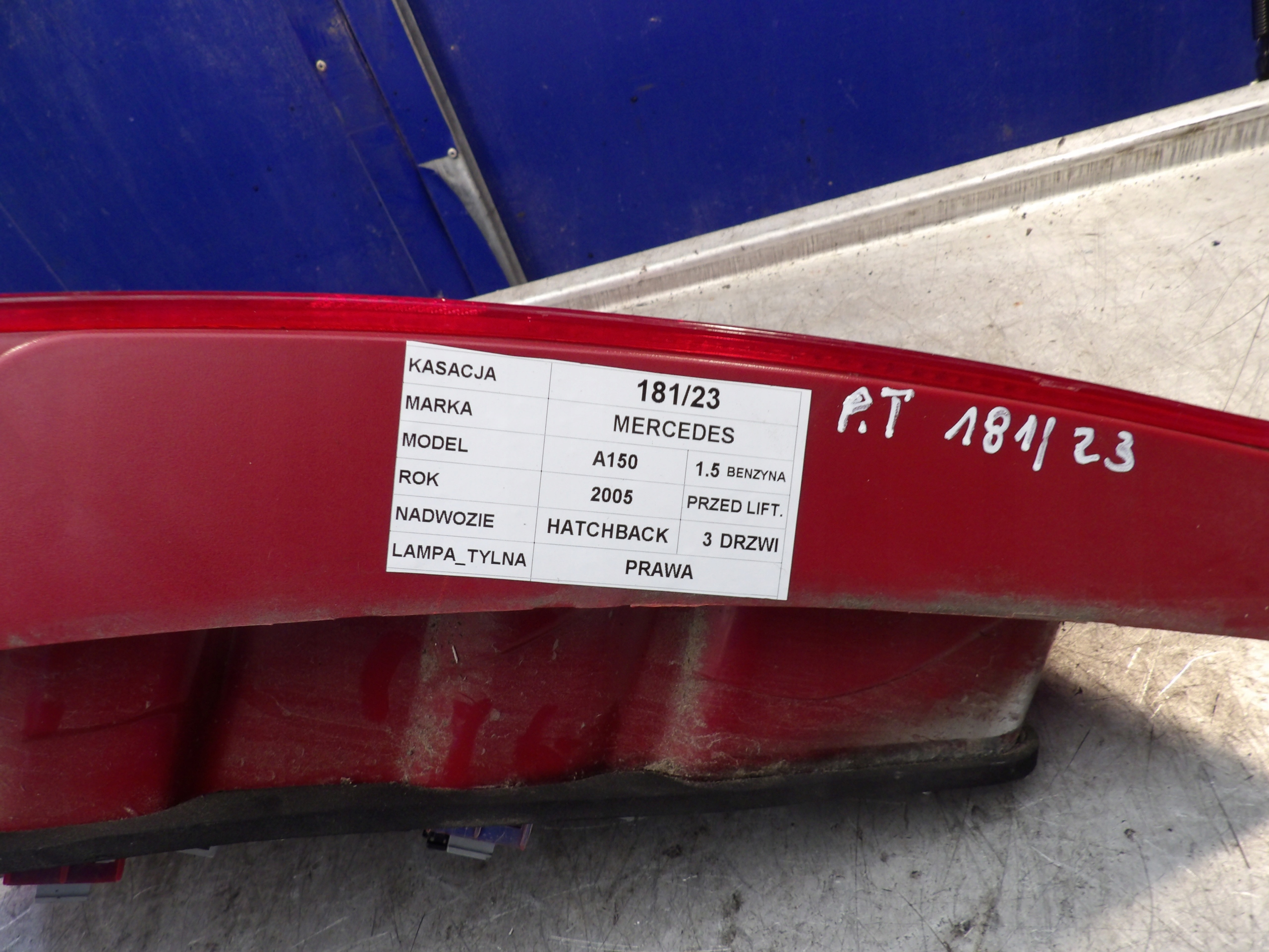Mercedes A169 light rear right 084401930R