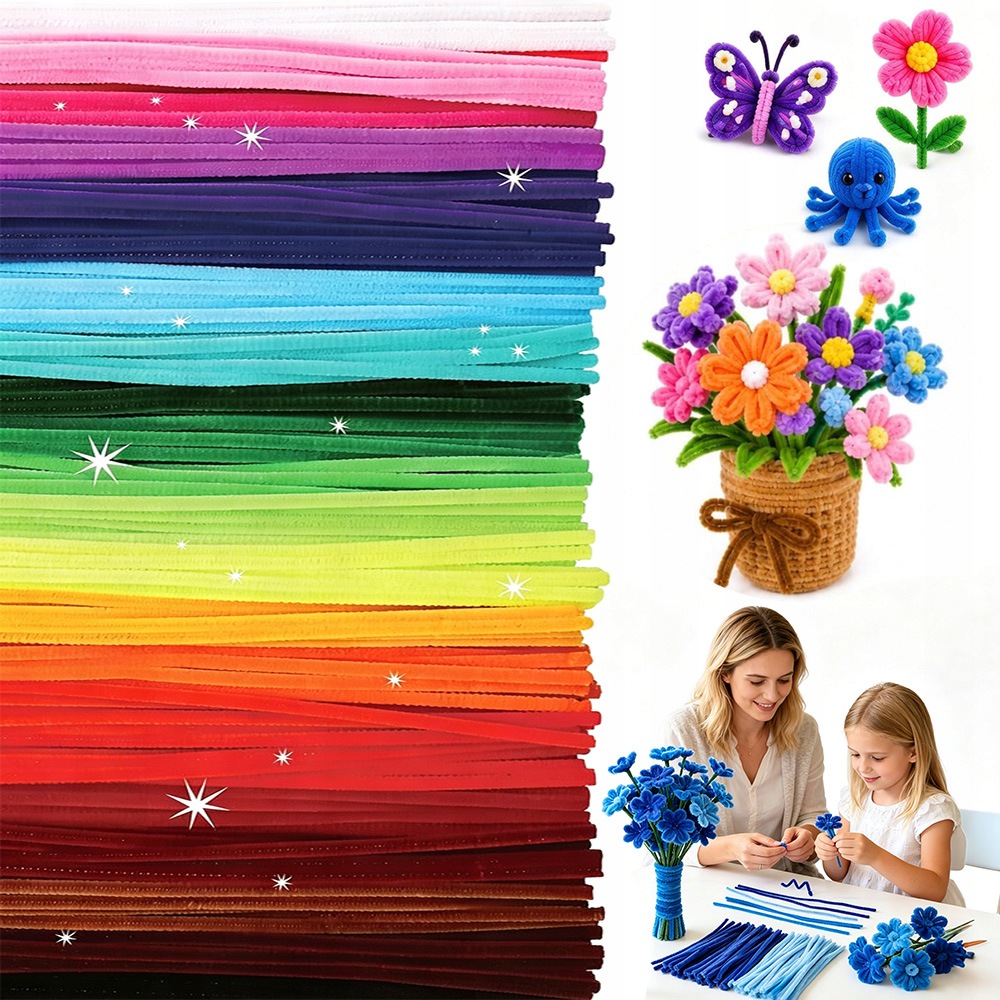 Kreativní Drátky Floristické Diy 1200 Ks Školní Set 24 Kusů Dárek
